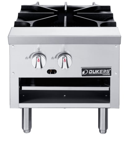 Dukers DCSPB1 Stock Pot Range Two Heavy-Duty Cast Iron Three-Ring Burners