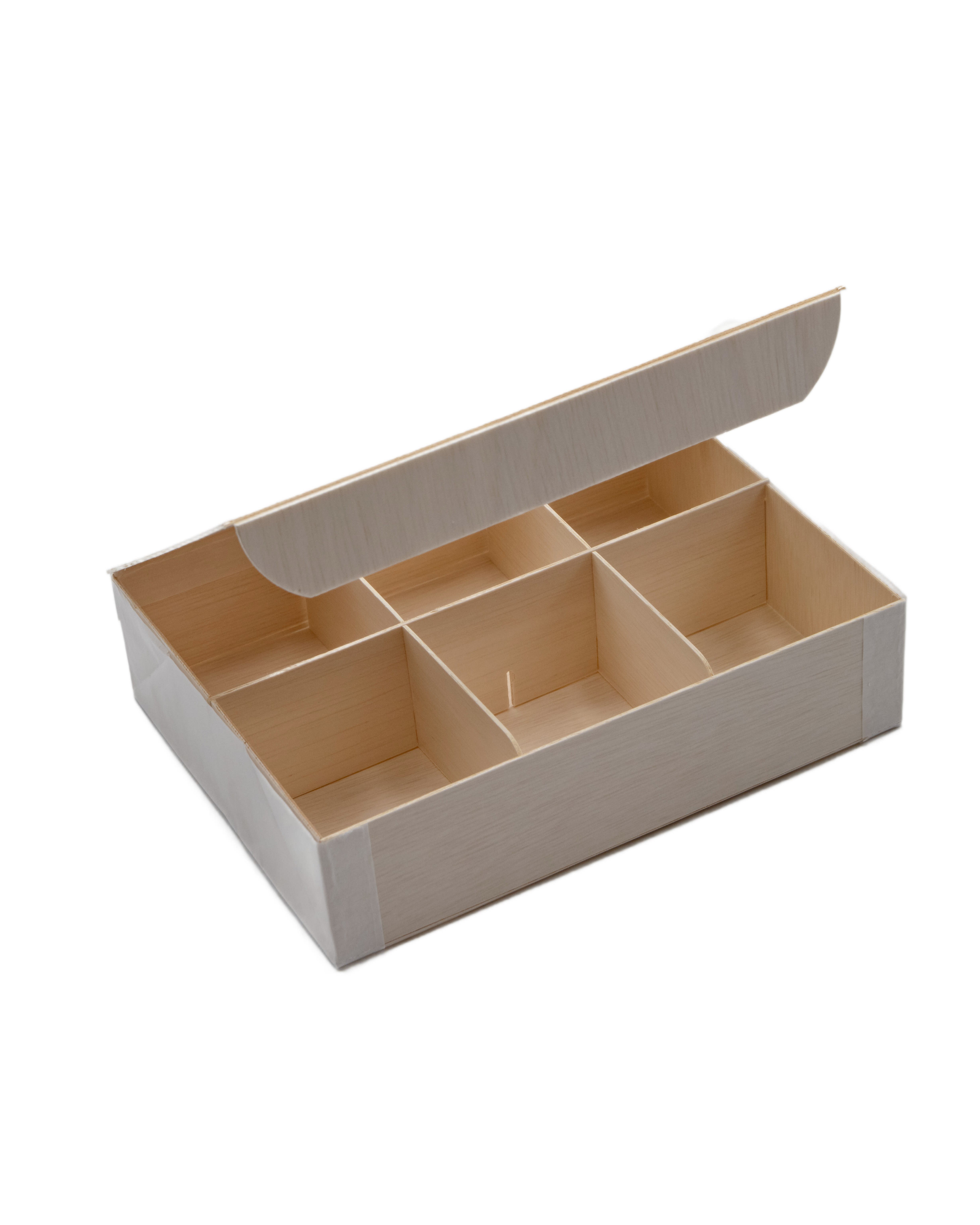 Verterra TG-BB-6x8 6x8x3  Collapsible Vento Box w/ Attached Lid, 3 Dividers - 50 pcs