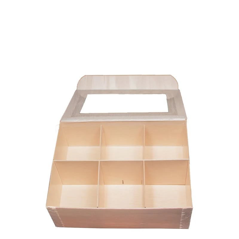 Verterra WB-BB-6x8 6x8x3 Collapsible Box w/ Attached Window Lid, 3 Dividers - 50 pcs