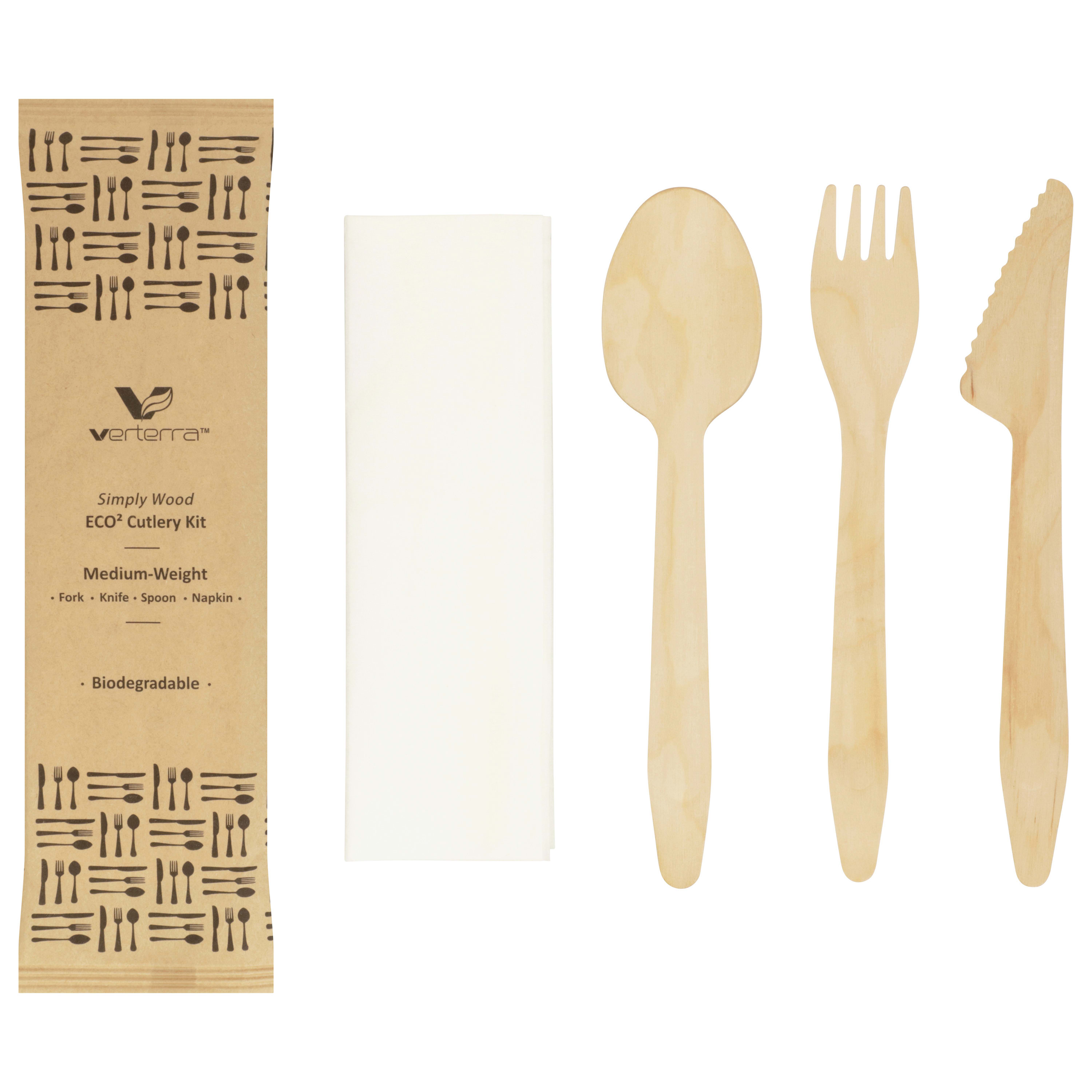 Verterra VT-E2-MC 6.5" Medium Weight Cutlery Kit (FKS+N) - 400 pcs