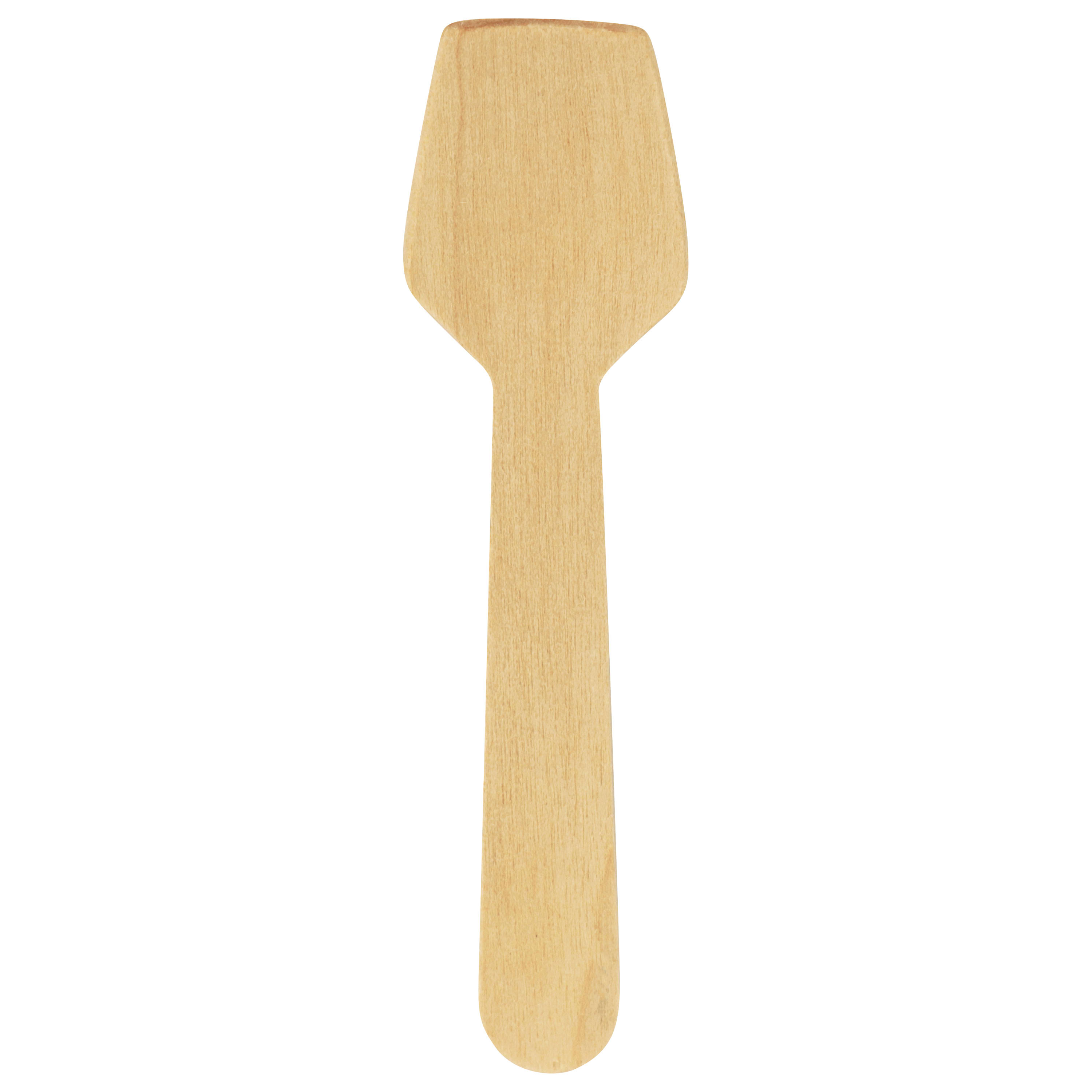Verterra VT-2407 4" Heavy Wooden Tasting - Spoon - 2500 pcs