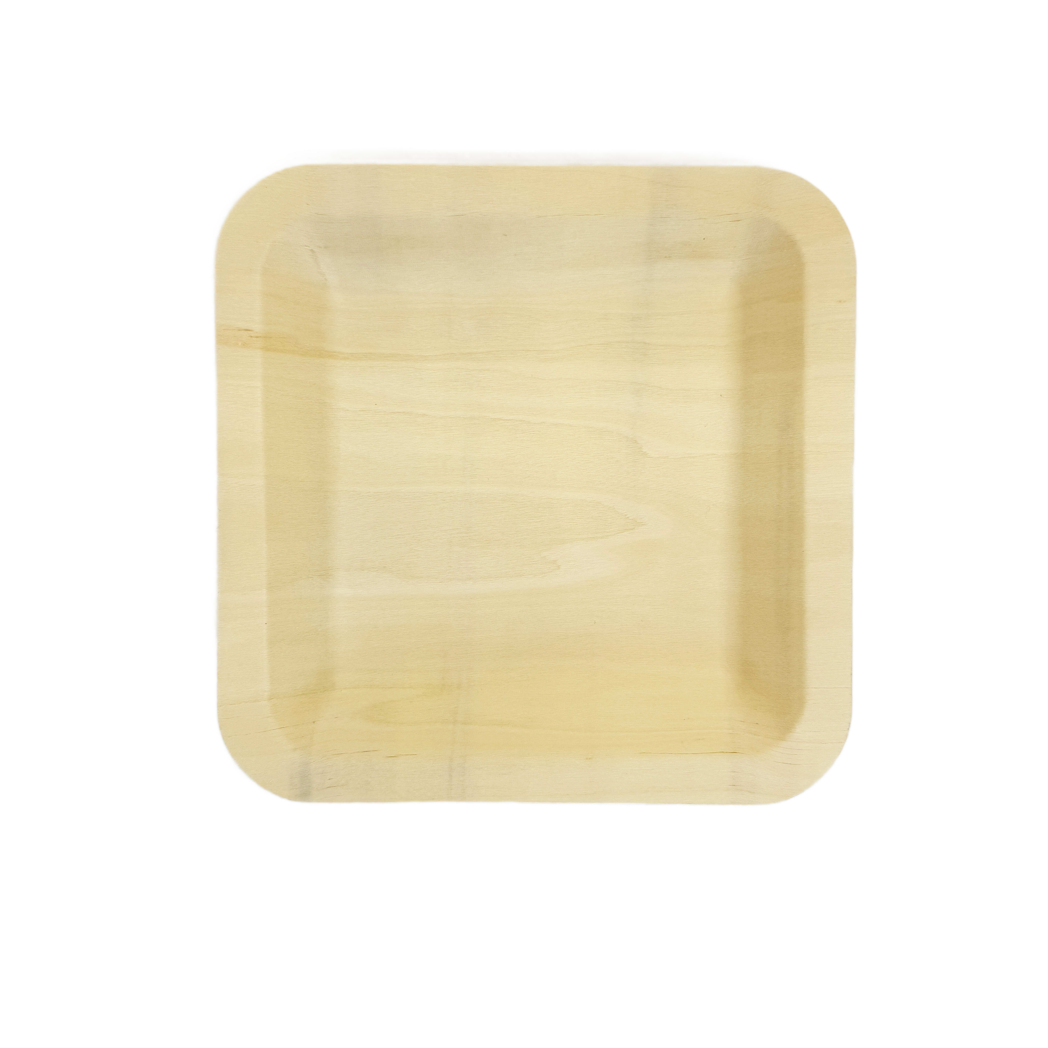 Verterra VT-TW-8X8 8X8 Square Wooden Plate - 300 Pcs