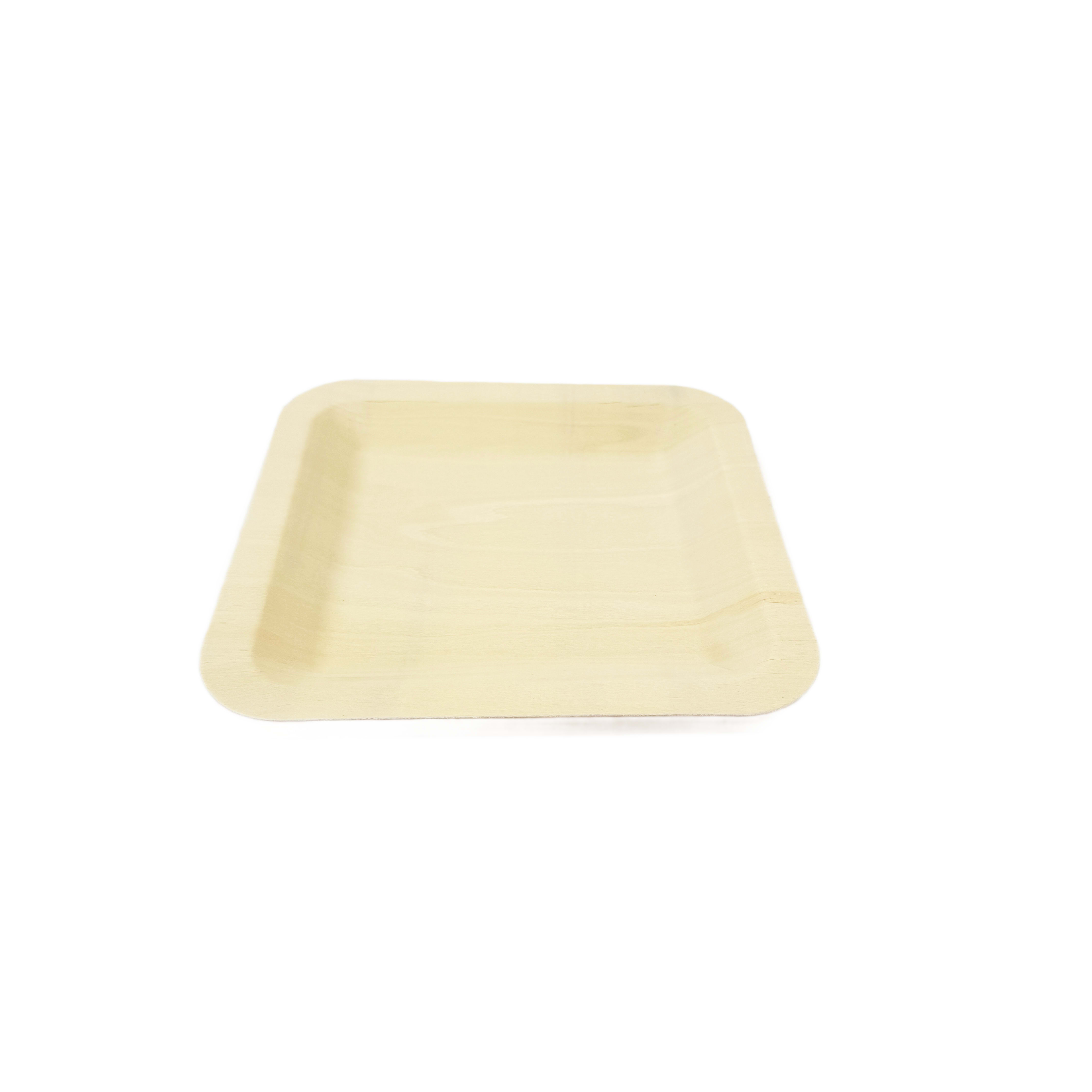Verterra VT-TW-7X7 7 Square Wooden Plate - 300 Pcs