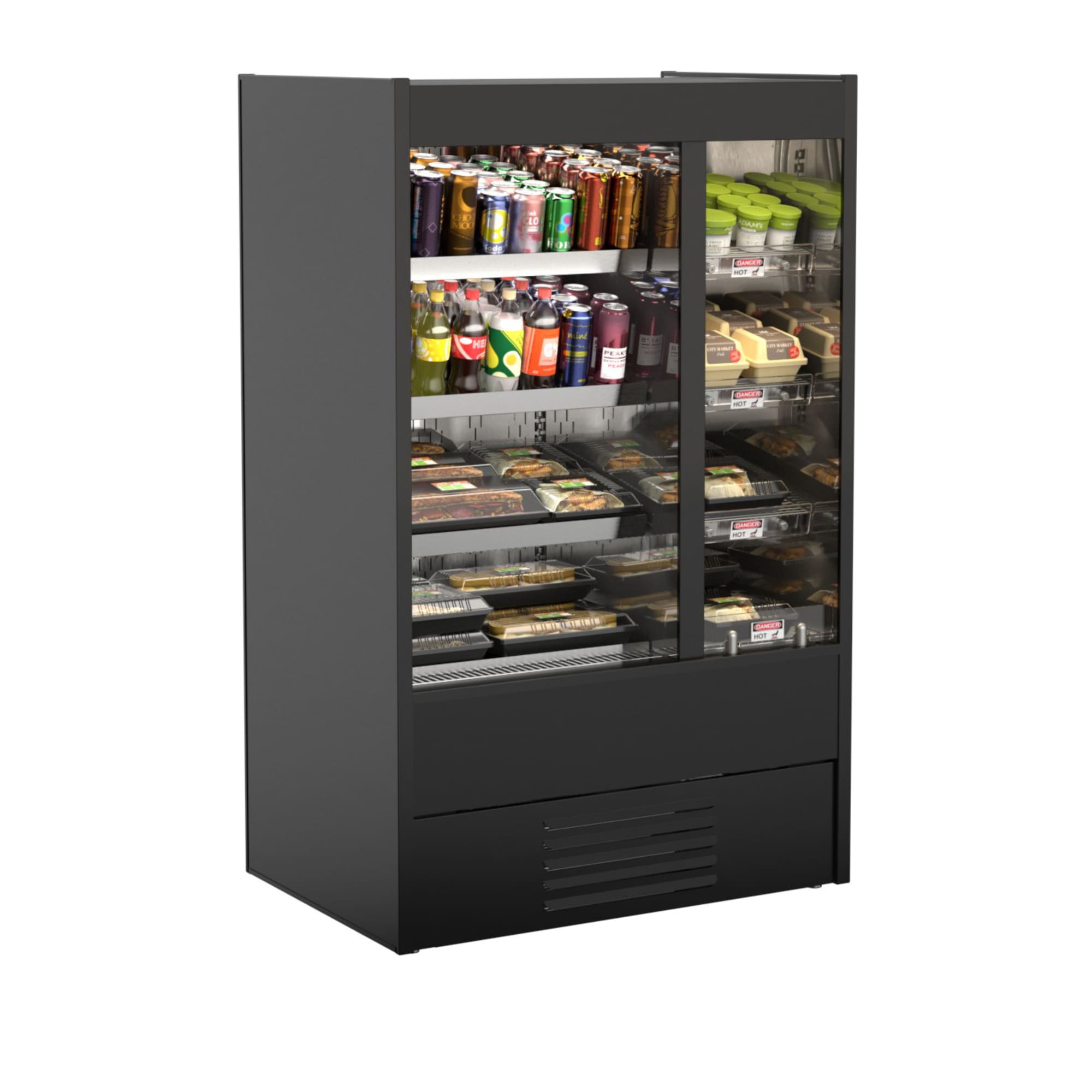 Structural Concepts B3924RH Oasis™ 39" Vertical Open Display Merchandiser, Refrigerated and Heated, Black