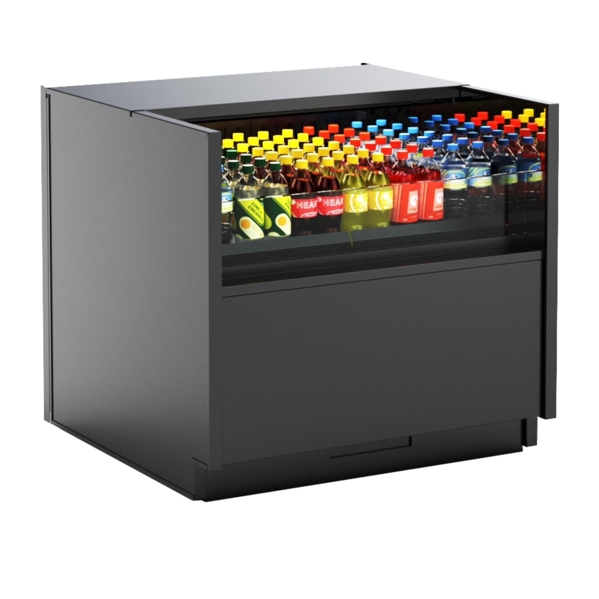 Structural Concepts C33R-UC Oasis™ 36" Horizontal Undercounter Open Display Merchandiser, Black