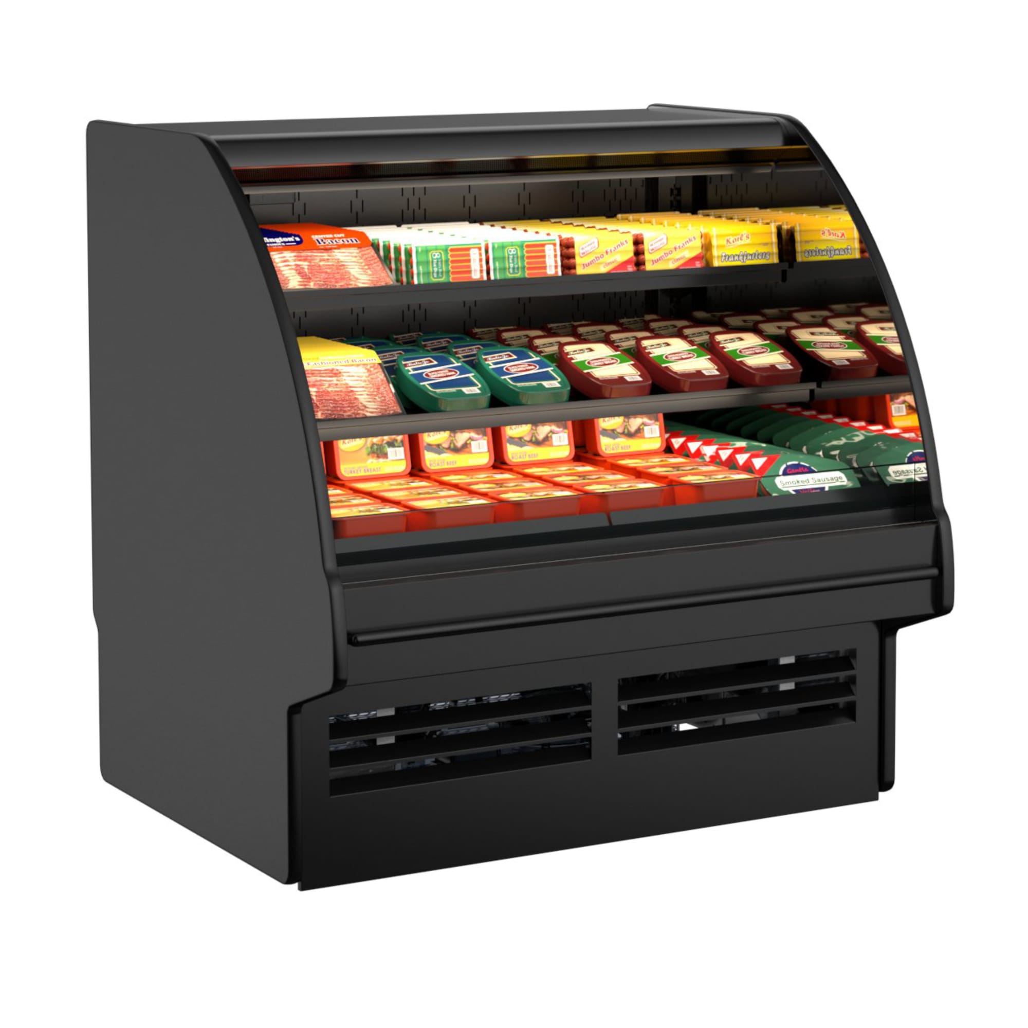 Structural Concepts GMSS452R Fusion™ 51" Horizontal Open Display Merchandiser, Black, Remote Cooled