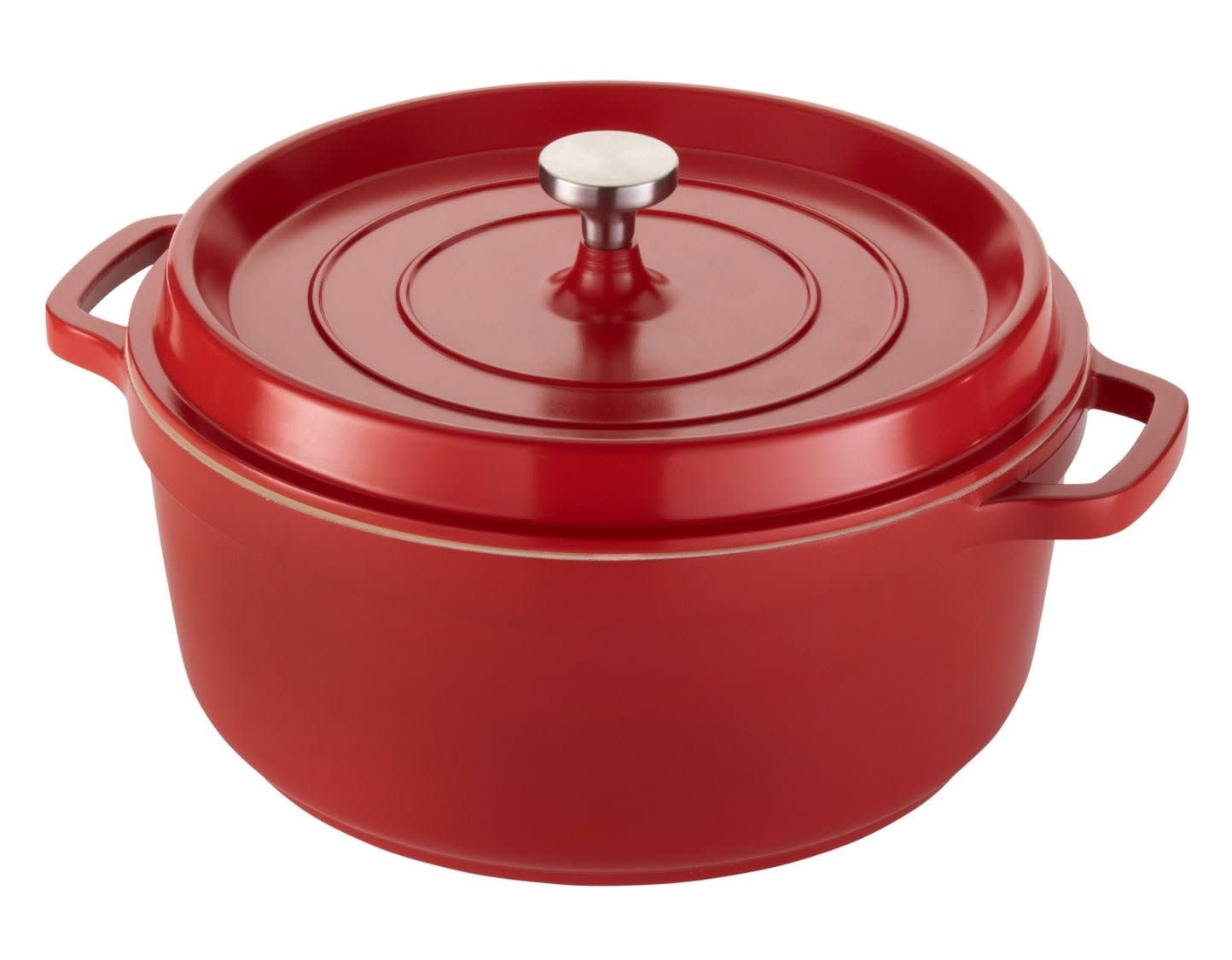 Spring USA 8658-5/28 Ironlite, Aluminum Servingware, Deep Casserole, Red Exterior w/Creme Interior, 28cm diameter Induction Ready