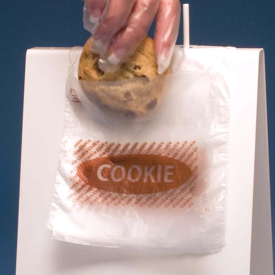 LK Packaging DP5555PCK 5.5" x 5.5" + 1.5"FB 0.6 mil Flip Top Saddle Pack Deli Bag -- Printed "Cookie" One Color, 2000/Case