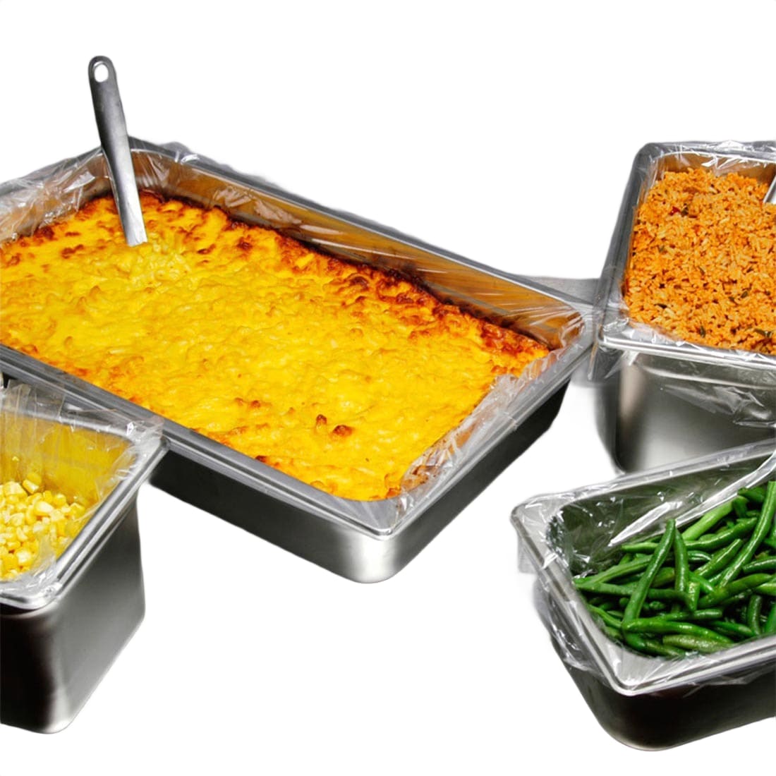 LK Packaging PTL3418 34" x 18" 0.48 mil Value Plus Poly Pan Liner -- Full Pan Deep, 200/Case
