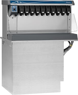 Follett VU155B8RP 8-Valve Ice and Beverage Dispenser, Right Side Ice, Push Button Dispense, 150-lb Ice Storage, 115V/1-Ph