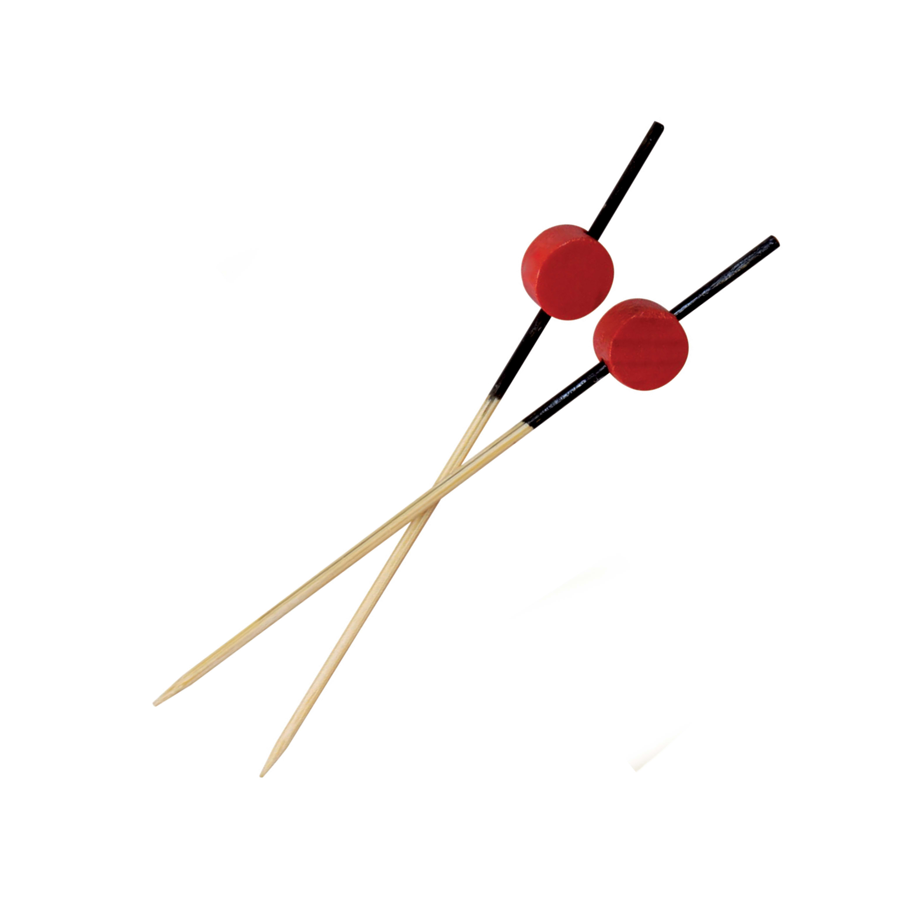 PacknWood 209BBATAMI ATAMI Bamboo Pick Black End with Red Bead
