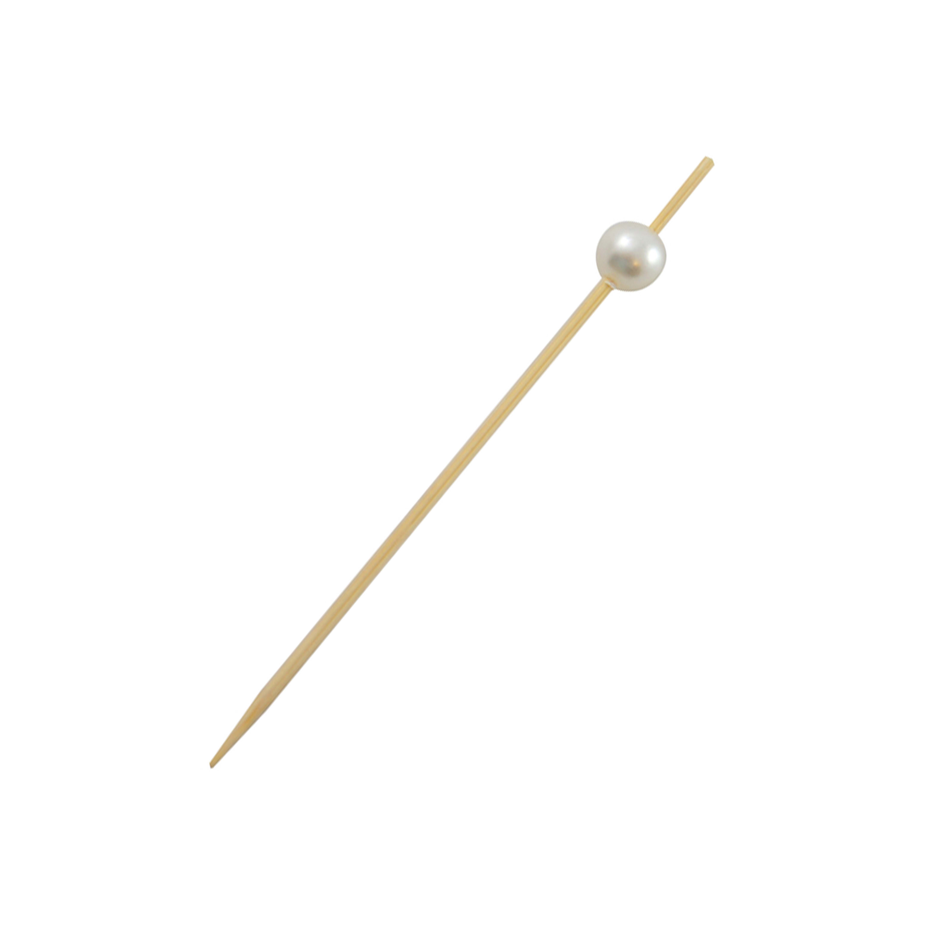 PacknWood 209BBBIJ9 BIJOU Bamboo Pick with White Pearl