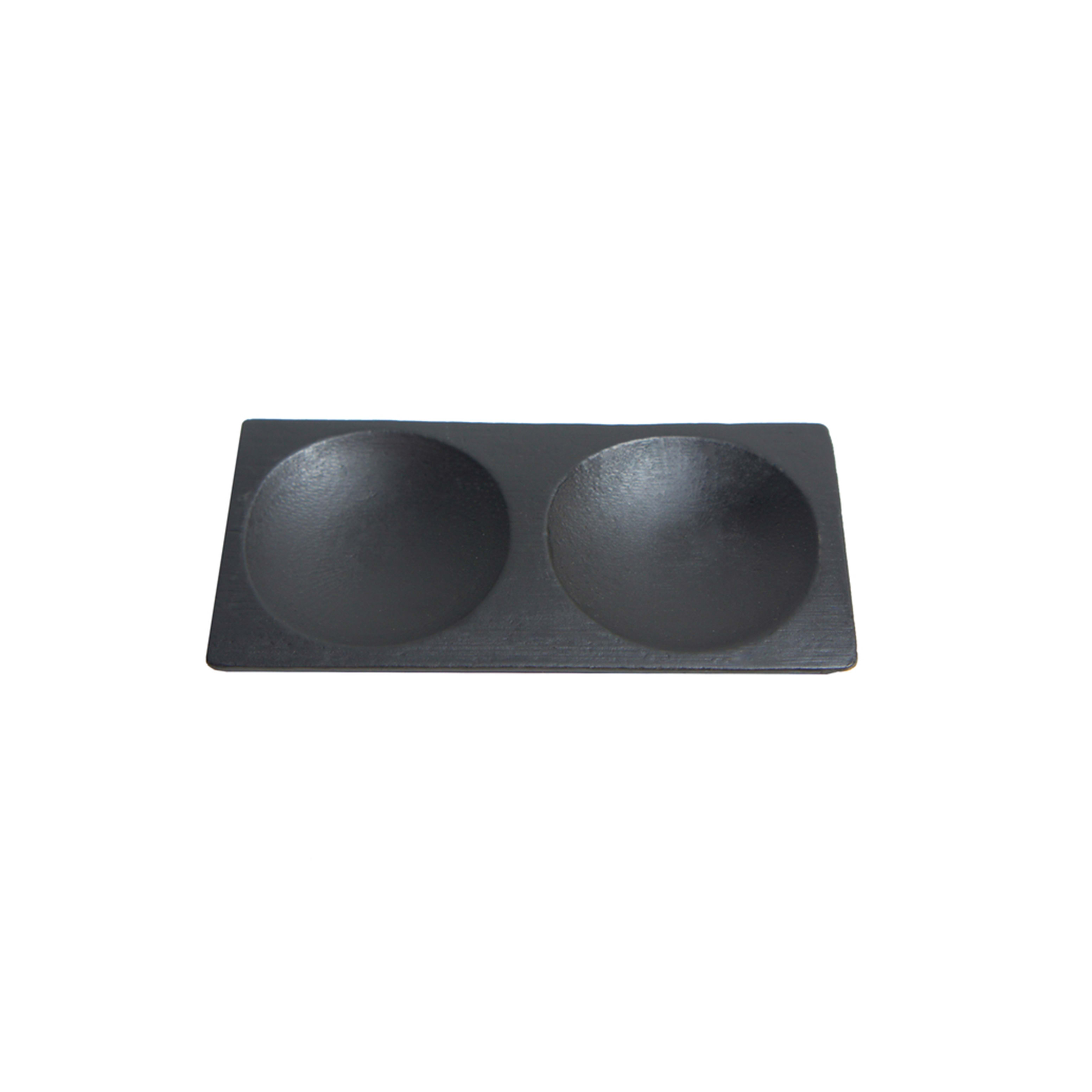 PacknWood 209BBGALGAL Mini Black Bamboo Plate 2 Compartments