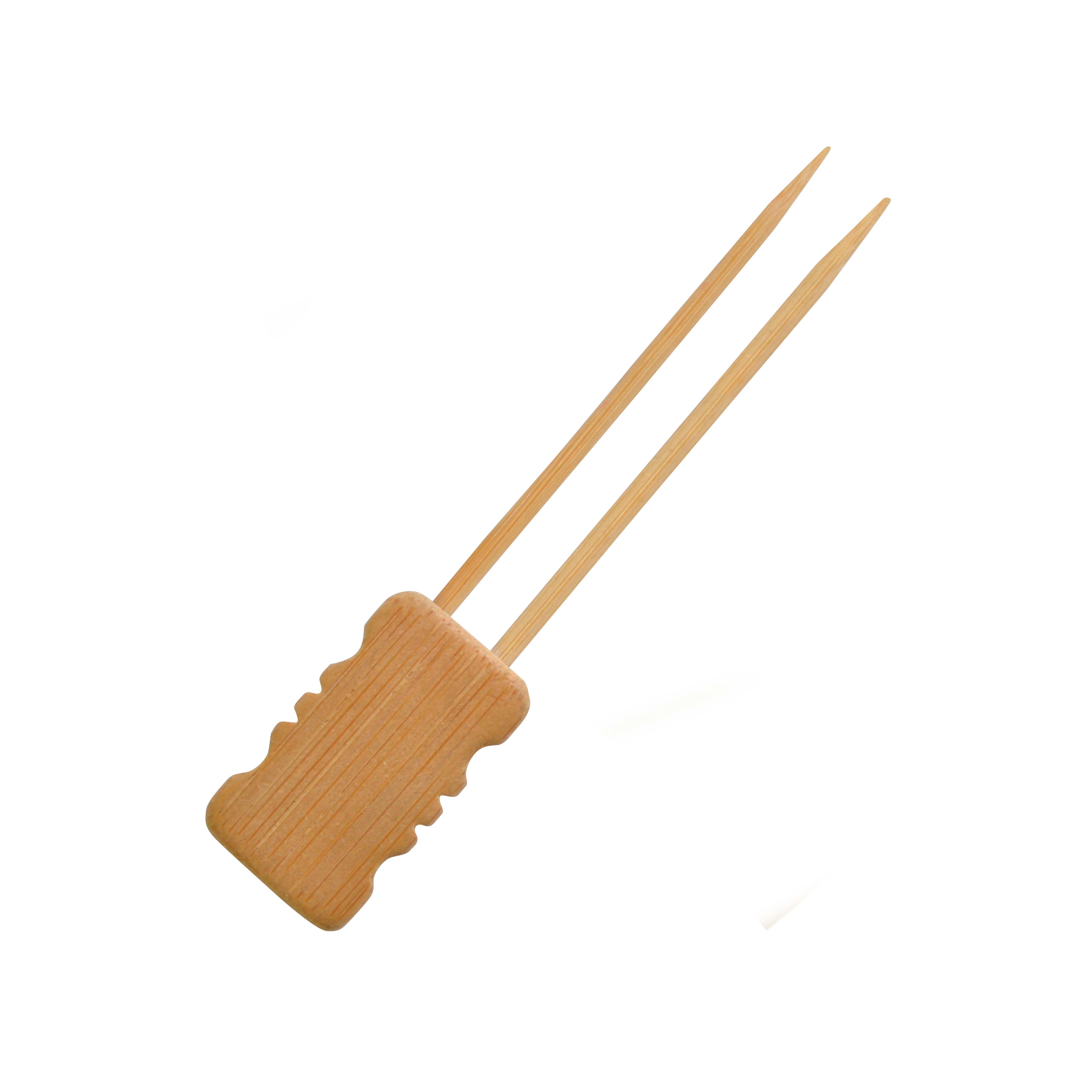 PacknWood 209BBMBOLA15 MBOLA Double Prong Bamboo Skewer with Block End