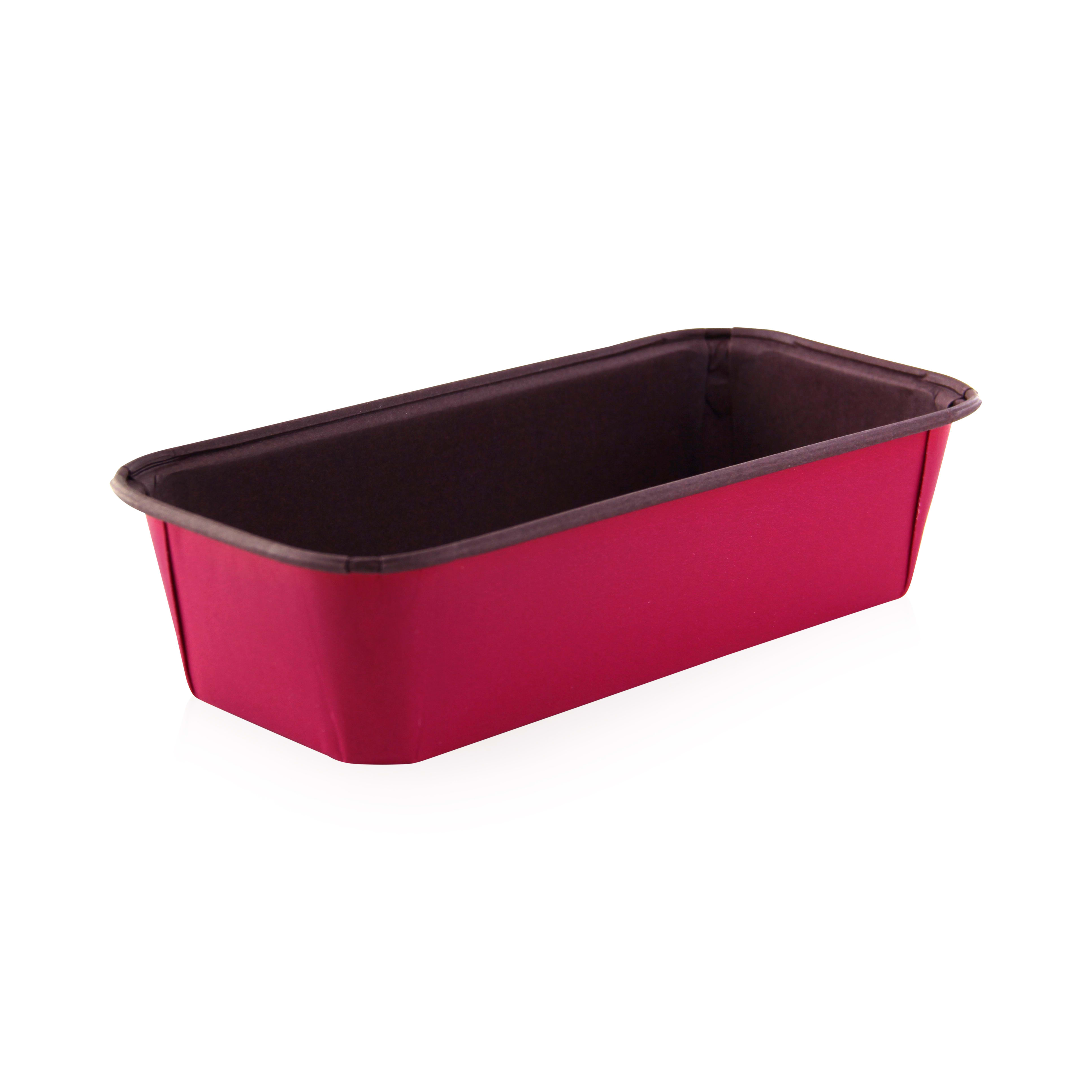 PacknWood 209KRBAKE160P Free Standing Rectangular Pink Paper Baking Mold