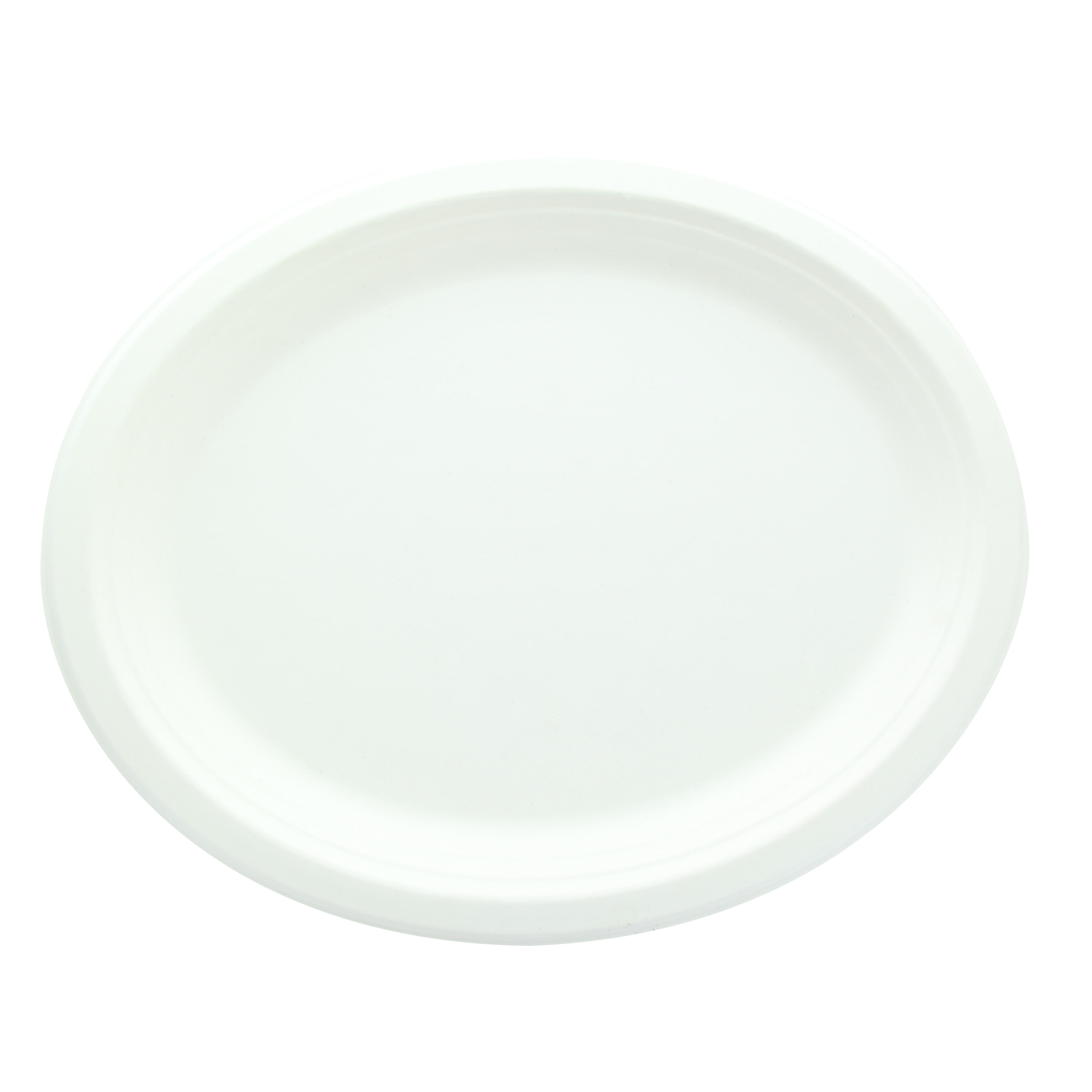 PacknWood 210APUO24F White Oval Sugarcane Plate (No added PFAs)