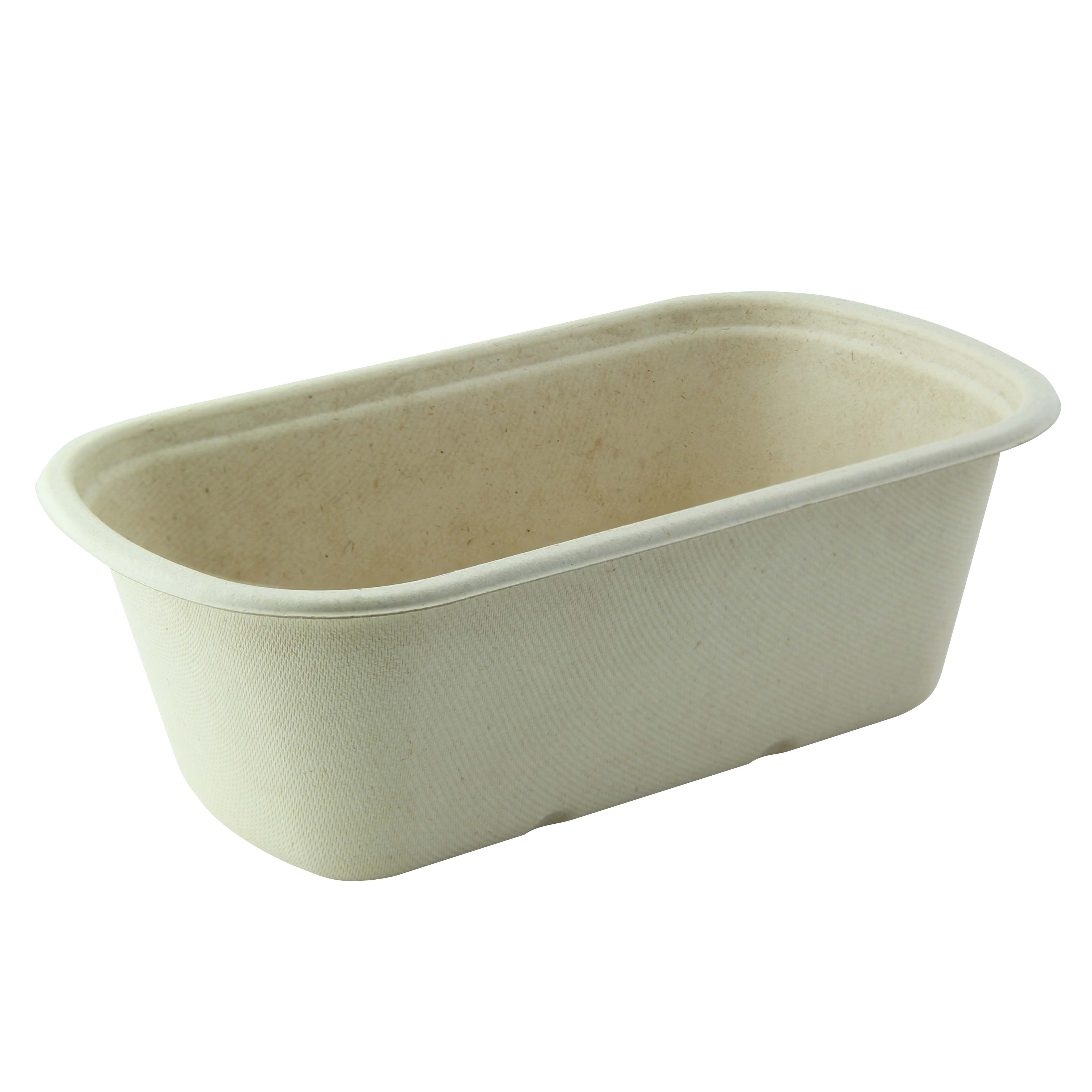 PacknWood 210APUREC1200BR Rectangular Brown Sugarcane Container