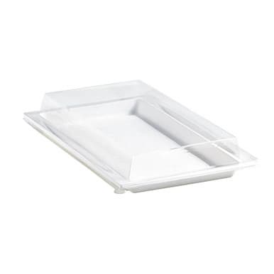 PacknWood 210APUTRP12F White Sugarcane Tray - Atlas 1/2 (No Added PFAs)