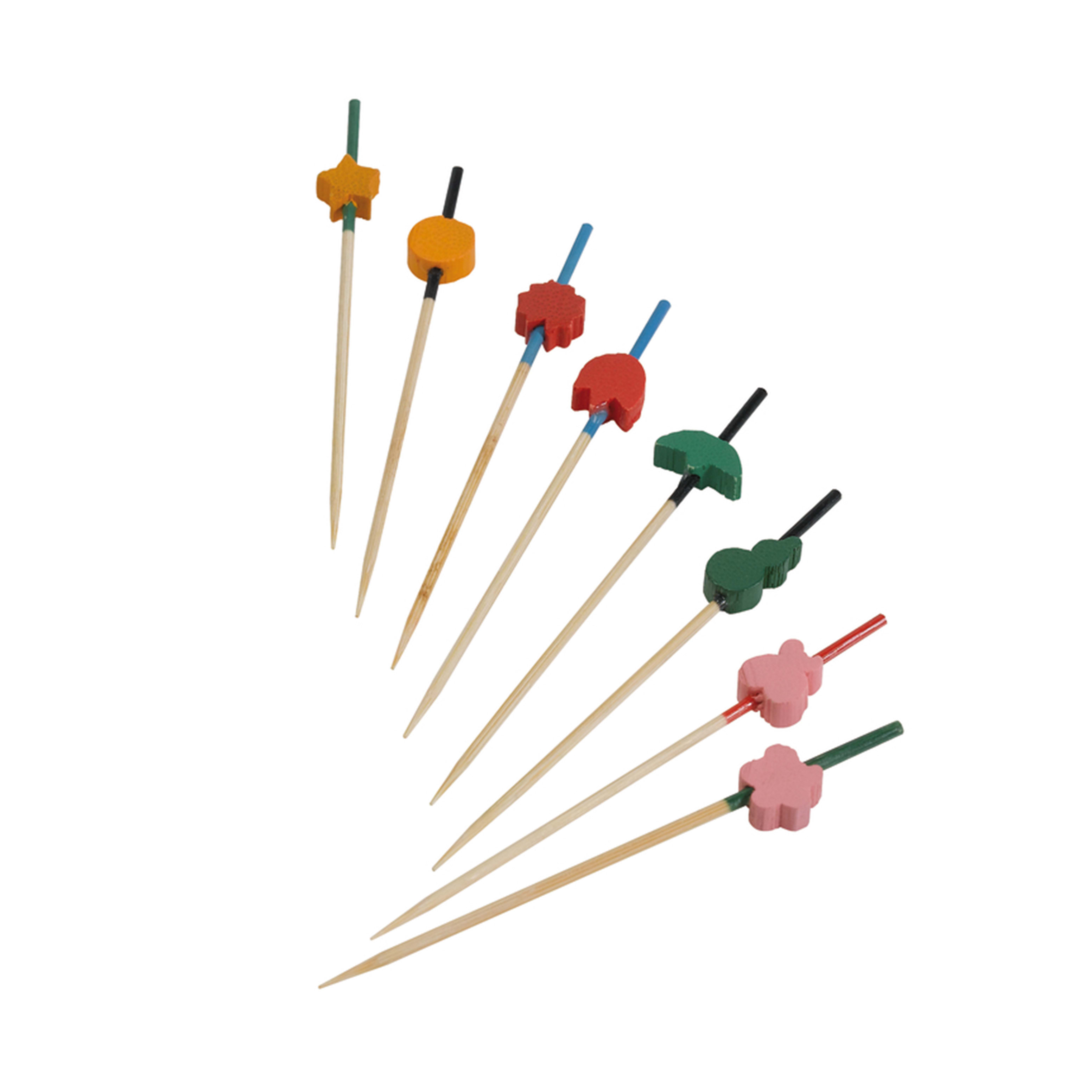 PacknWood 210BBART9 Bamboo Art Skewers (Assorted Colors & Designs)