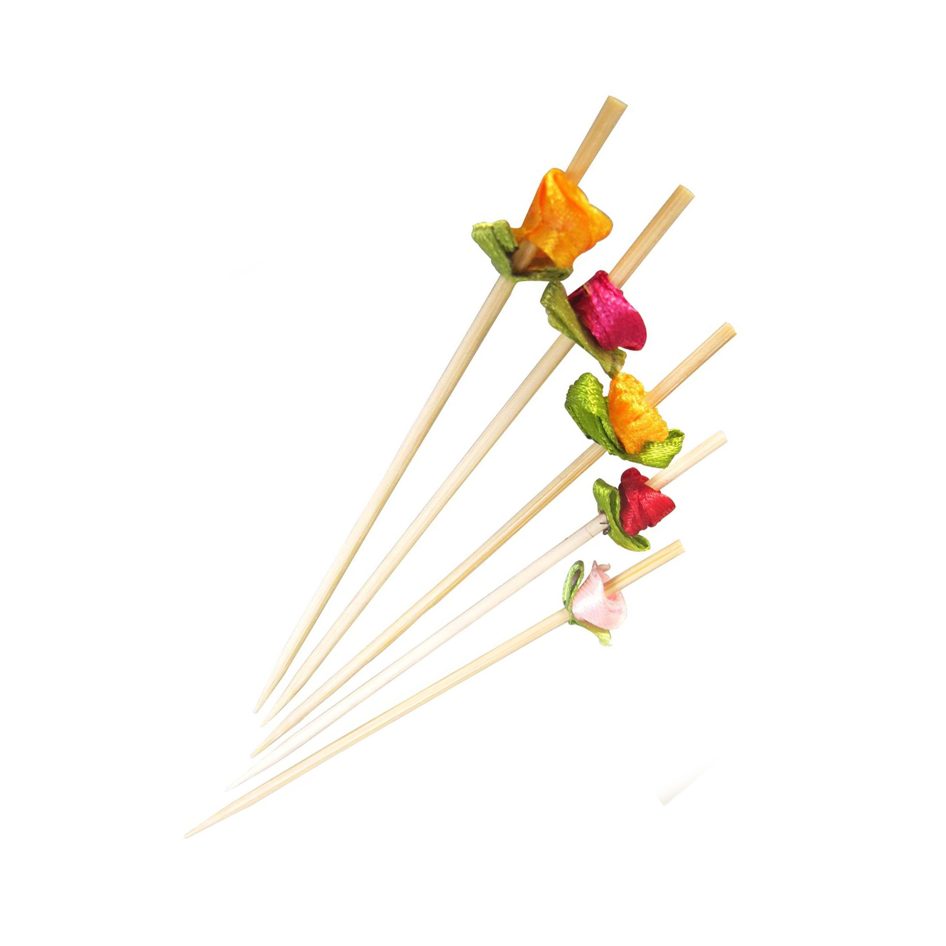 PacknWood 210BBFLEUR1 Bamboo Skewers (Assorted Colors)