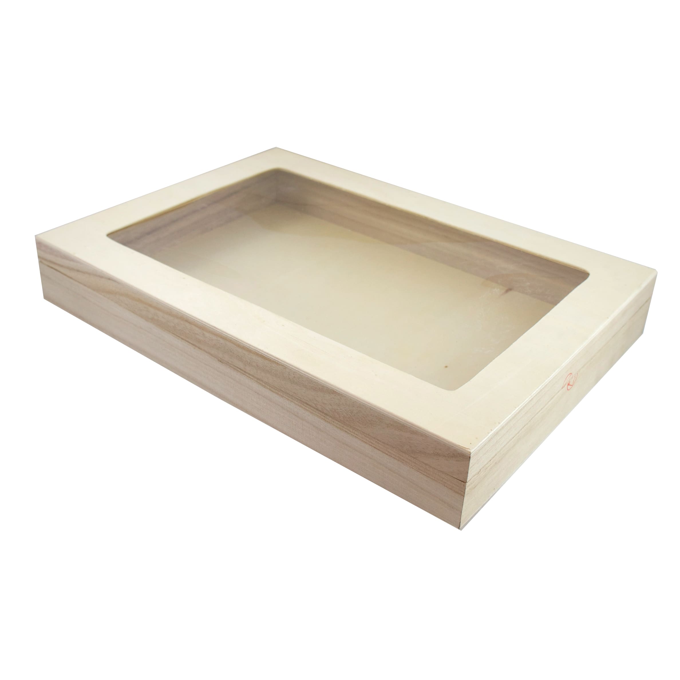 PacknWood 210BBOXATLASF Atlas 1/1 Wooden Reusable Lunch Box with Window Lid