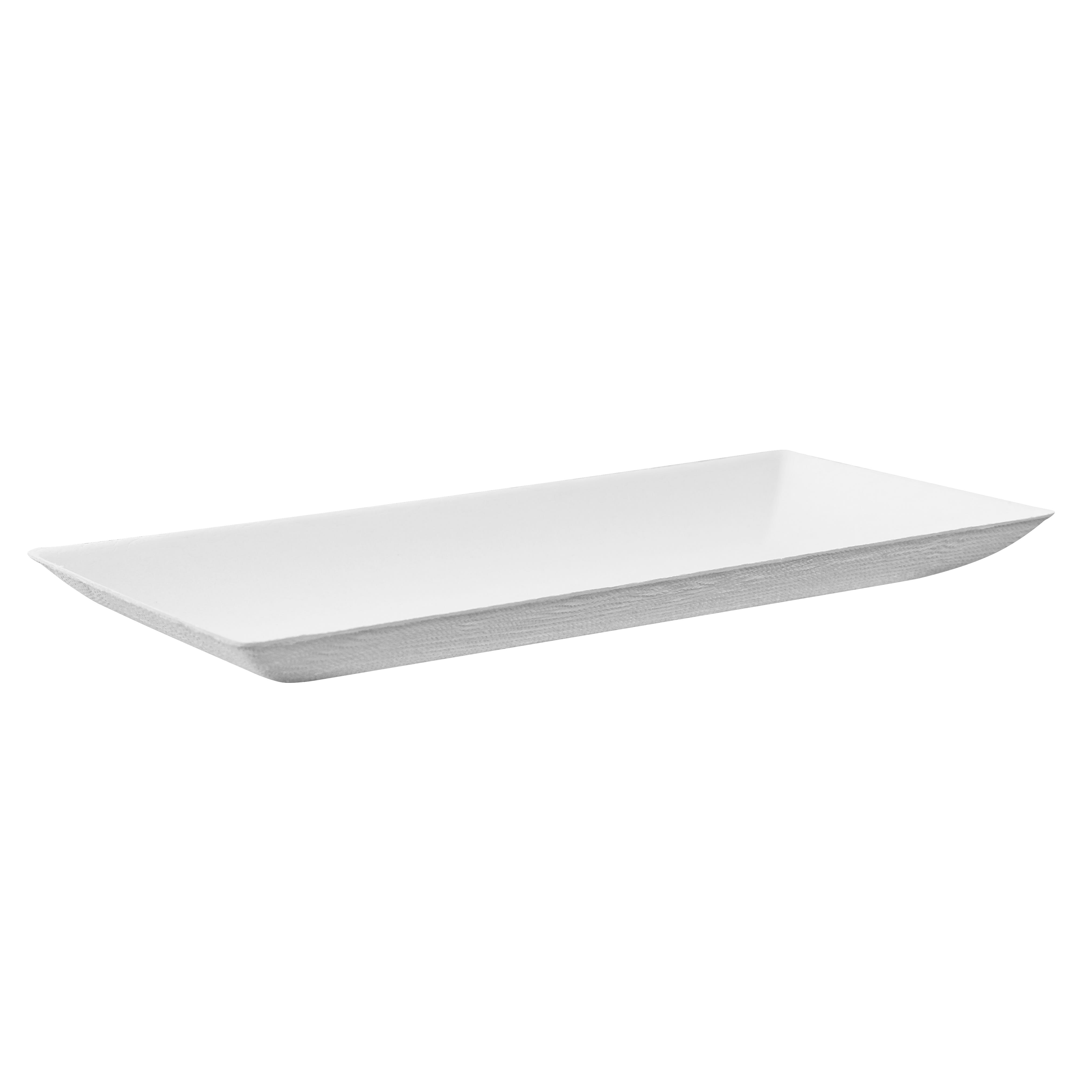 PacknWood 210BCHIC90180 Bio n Chic Rectangular White Sugarcane Plate