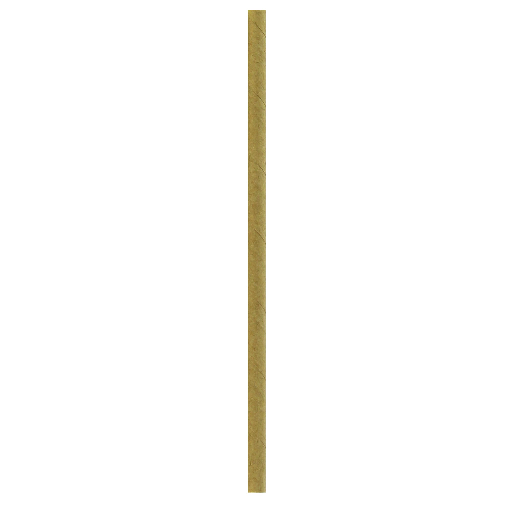 PacknWood 210CHP14KR Durable Kraft Cocktail Paper Straws - Unwrapped