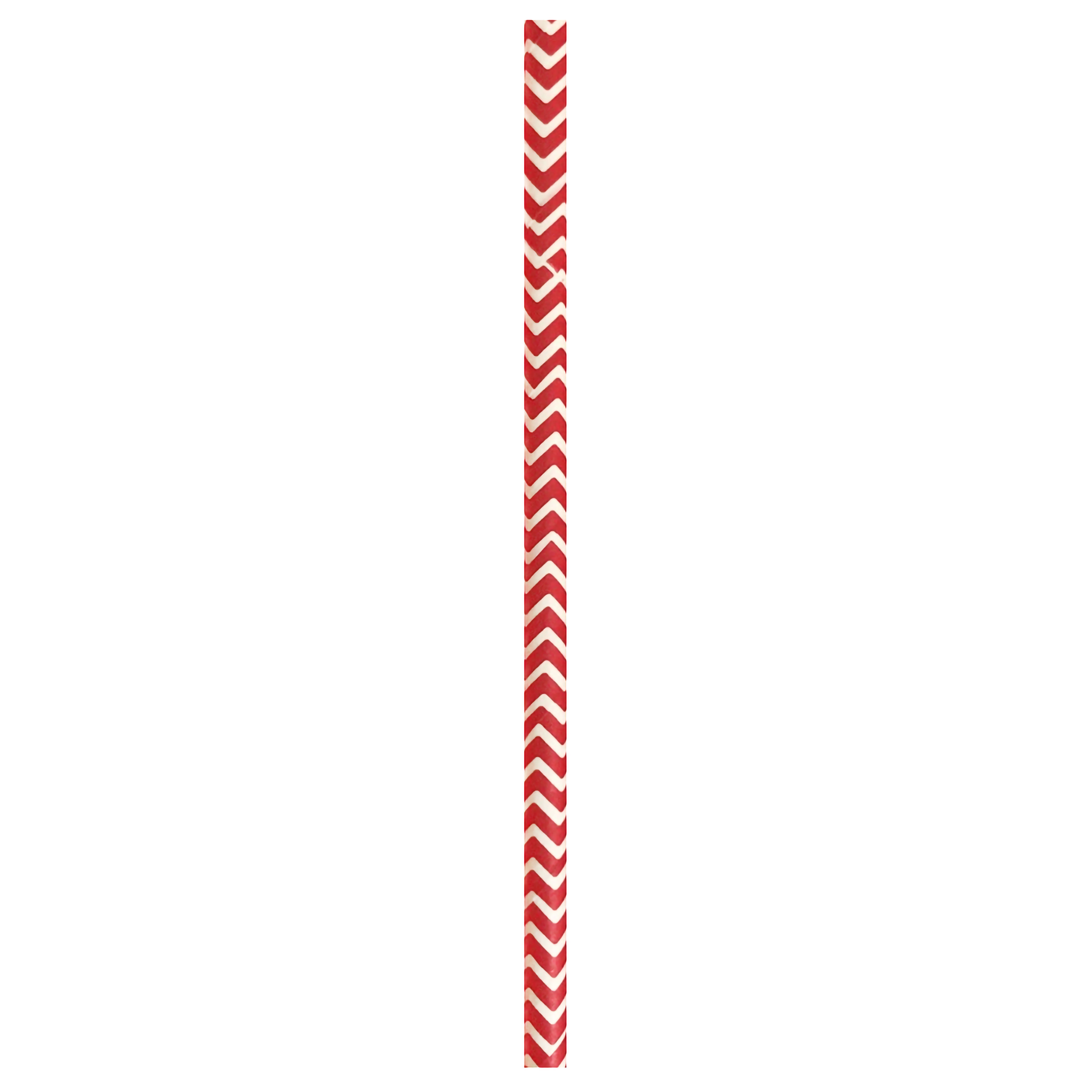 PacknWood 210CHP19CHR Durable Red & White Design Paper Straws - Unwrapped