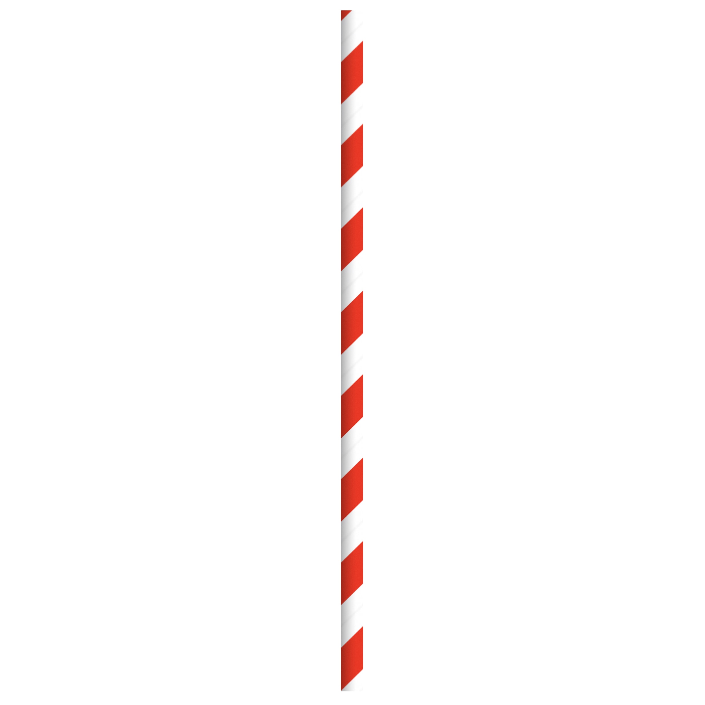 PacknWood 210CHP19EMBR Durable Red & White Striped Paper Straws - Wrapped
