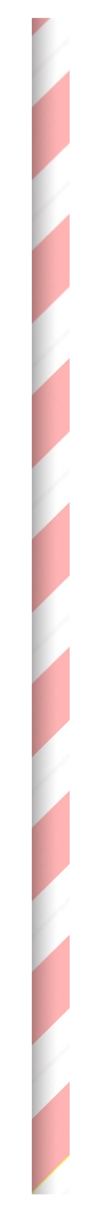 PacknWood 210CHP19PINKW Durable Pink & White Striped Paper Straws - Wrapped