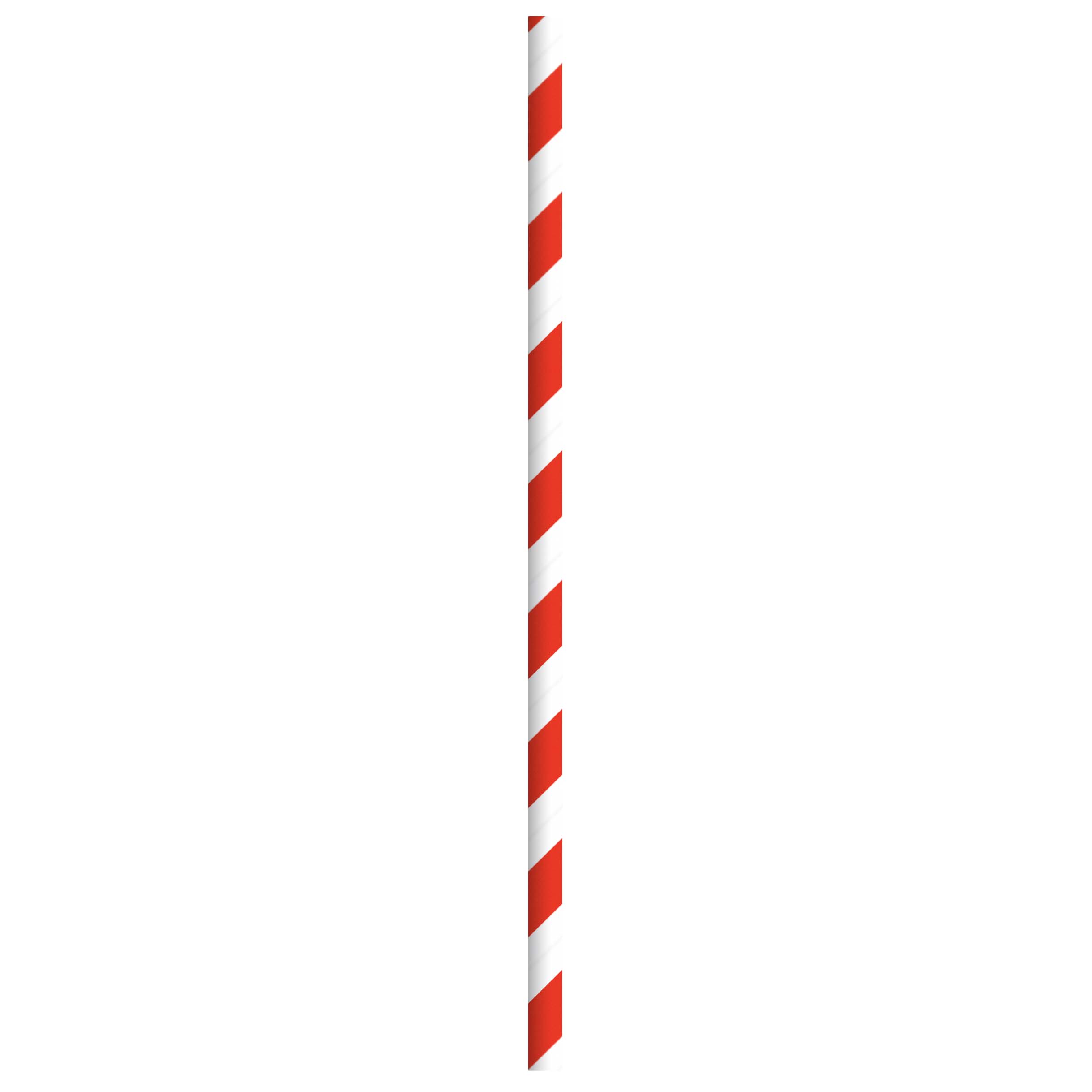 PacknWood 210CHP19R Durable Red & White Striped Paper Straws - Unwrapped
