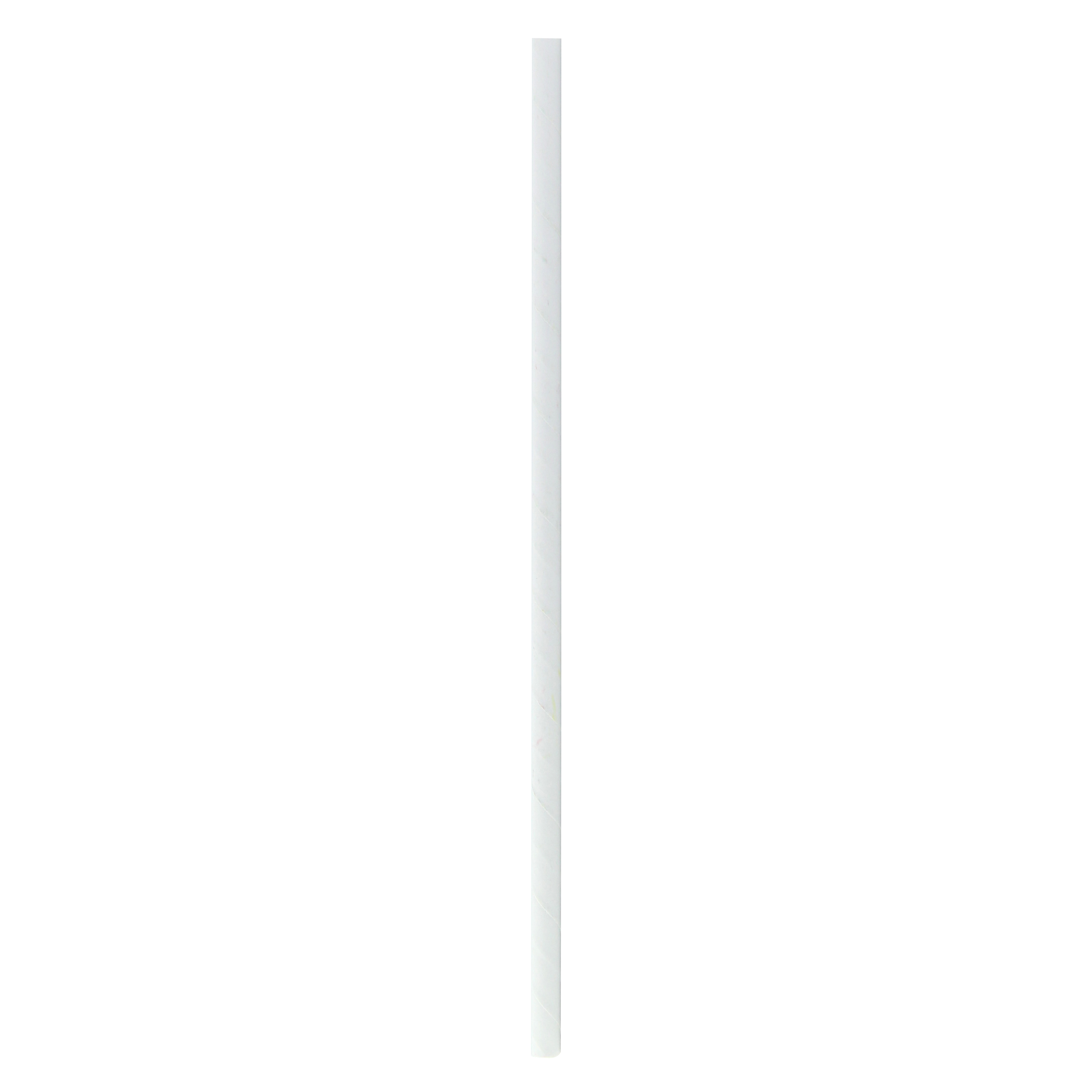 PacknWood 210CHP19WH Durable Solid White Paper Straws - Unwrapped