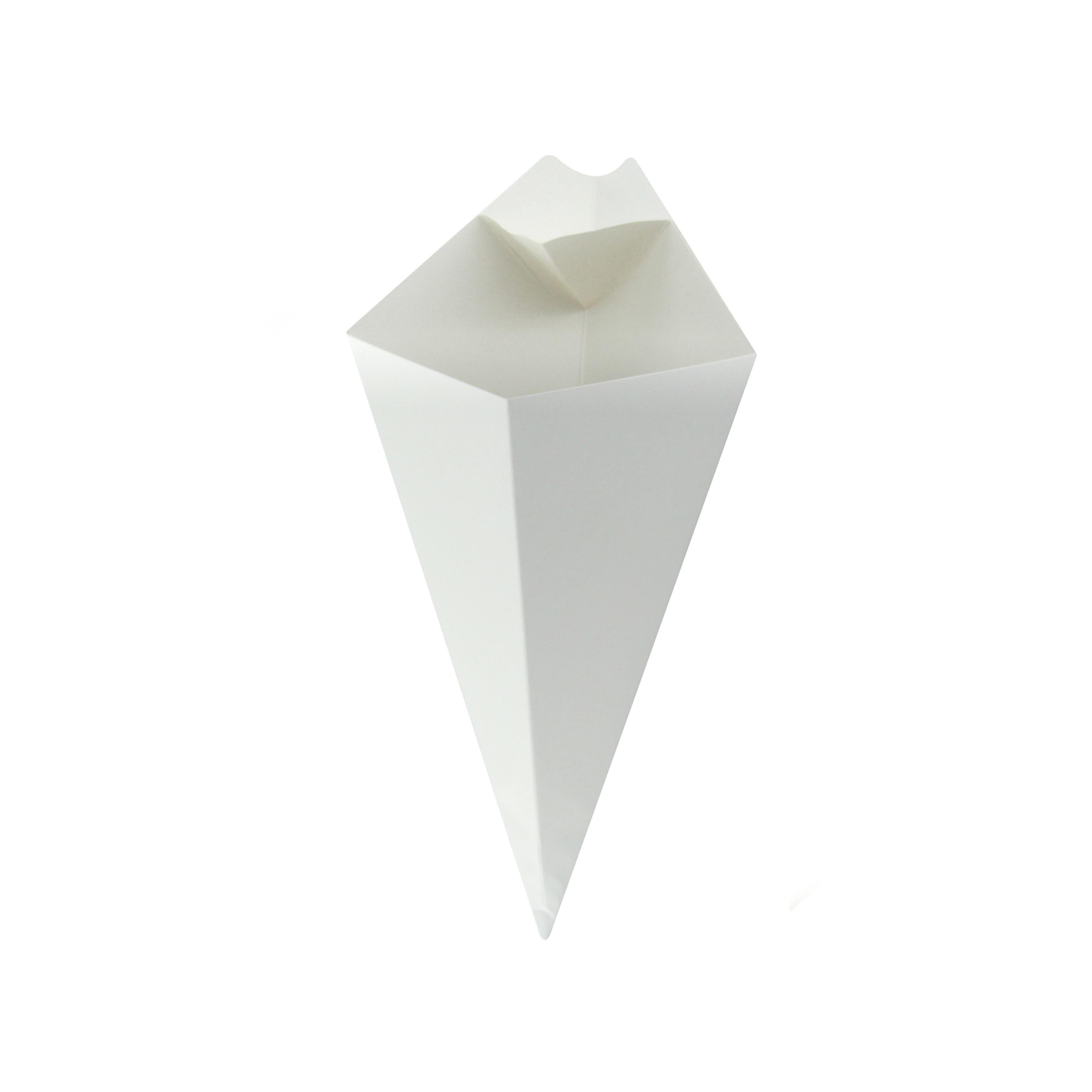 PacknWood 210CONFR3WH White Paper Cones with Built in Dipping Sauce Compartment