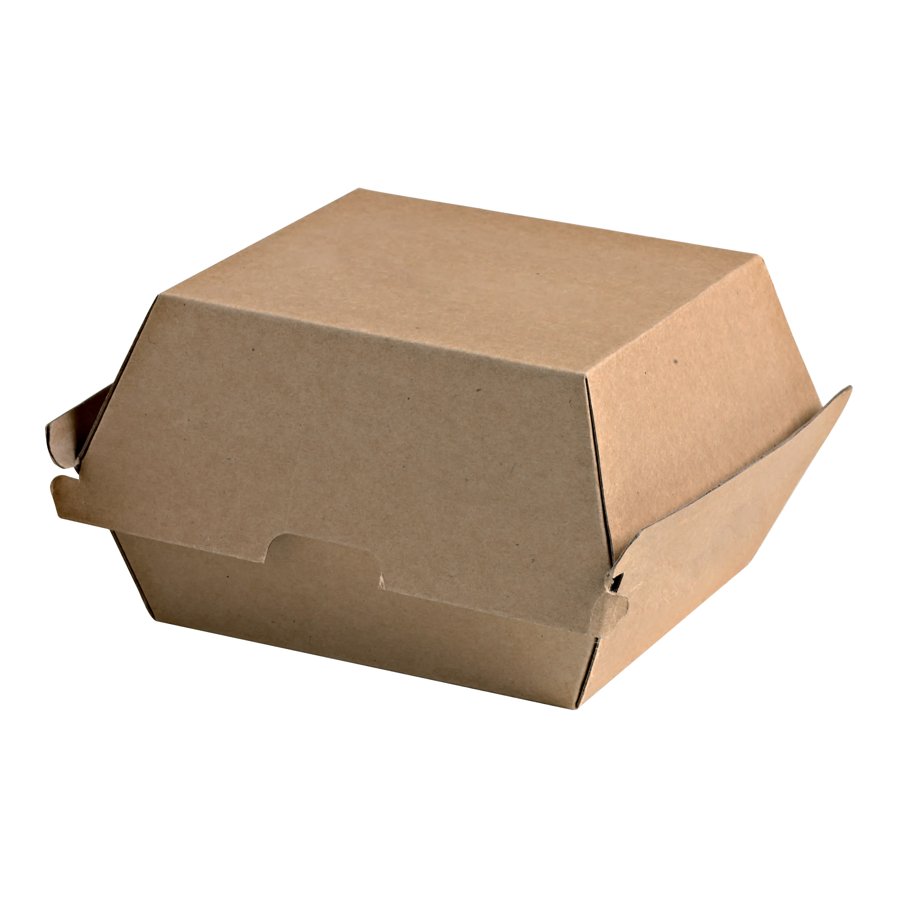 PacknWood 210EATBURG145K Kraft Corrugated Hamburger Clamshell Take Out Box