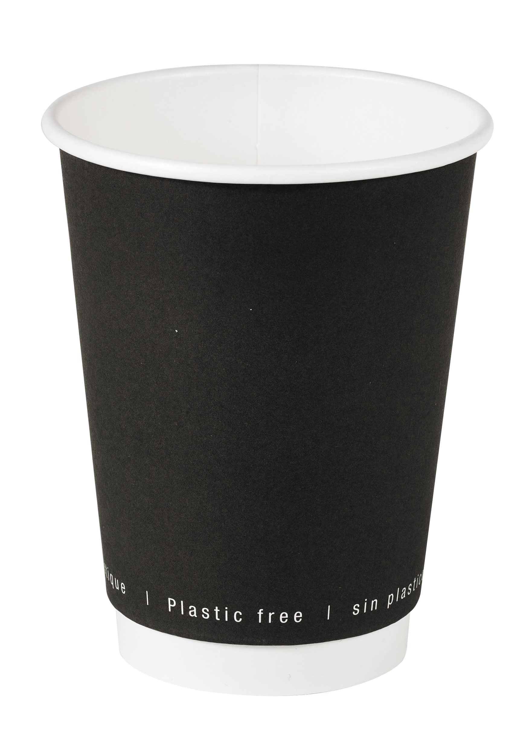 PacknWood 210GCDWB12N Black Double Wall Paper Cup Plastic Free