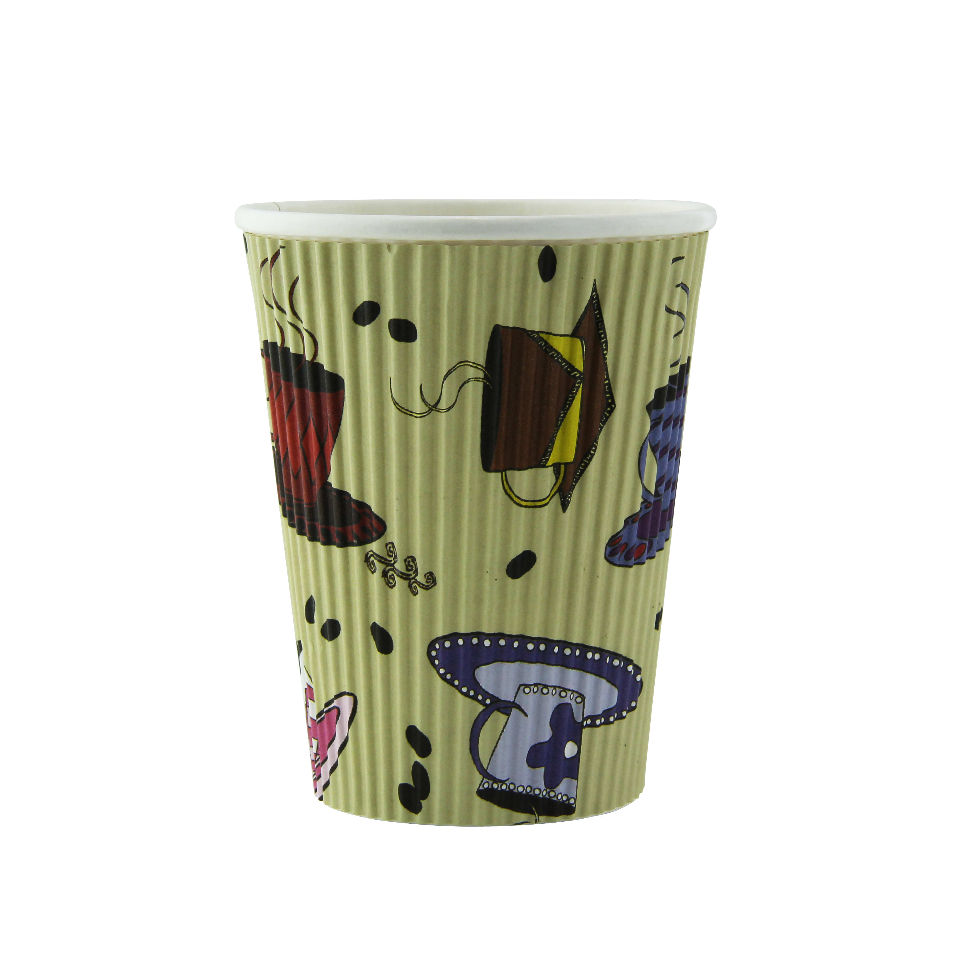 PacknWood 210GCR12T Rippled Teacup Design Cup
