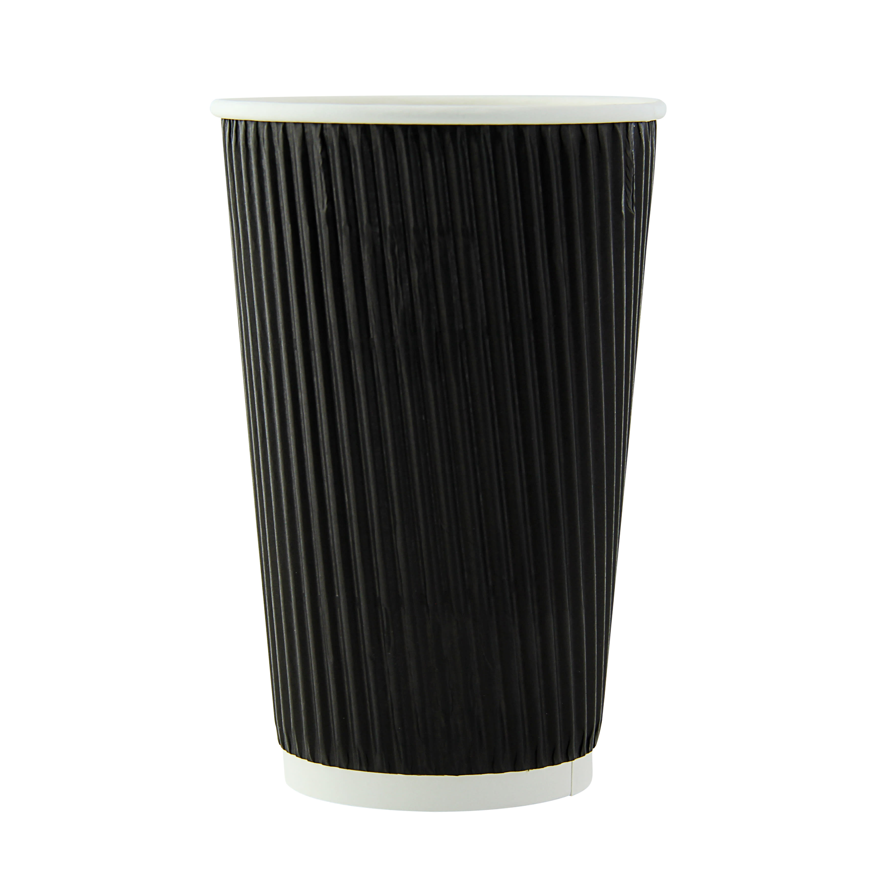 PacknWood 210GCRWB16N Black Rippled Wall Cup Plastic Free