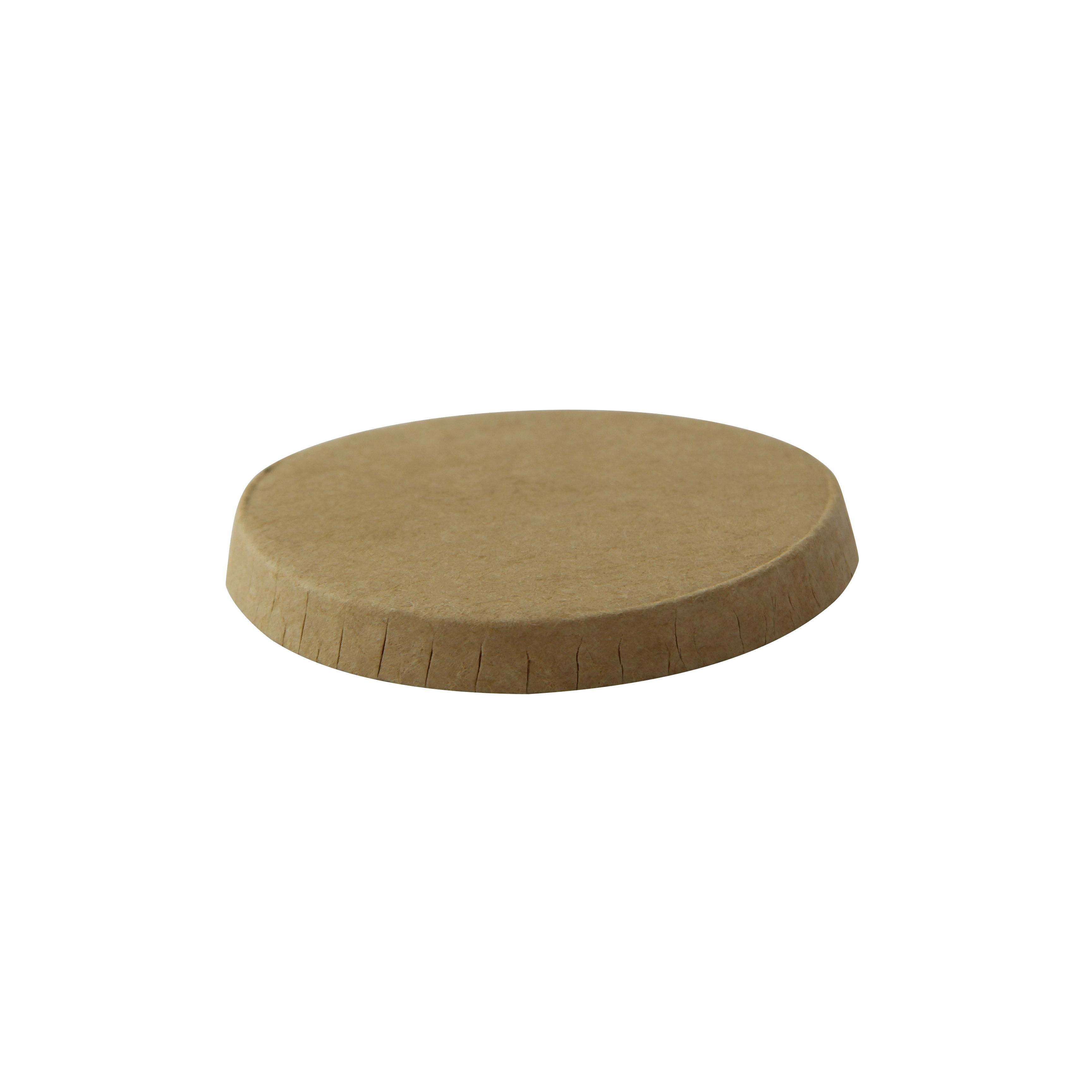 PacknWood 210LPAP62K Kraft Paper Lid for 210POC60N & 210POB61 & 210GPU7(BR)