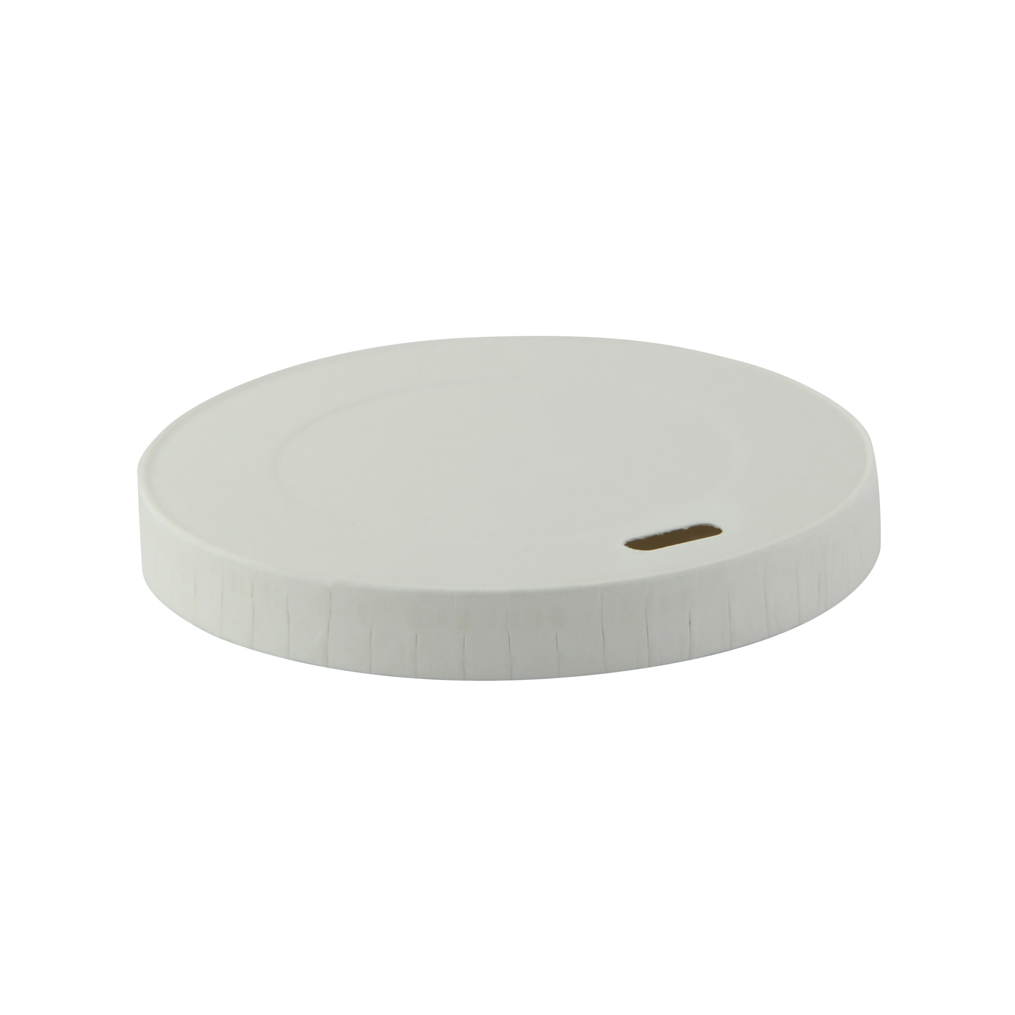 PacknWood 210LPAW80 Compostable White Paper Coffee Lid for 8oz