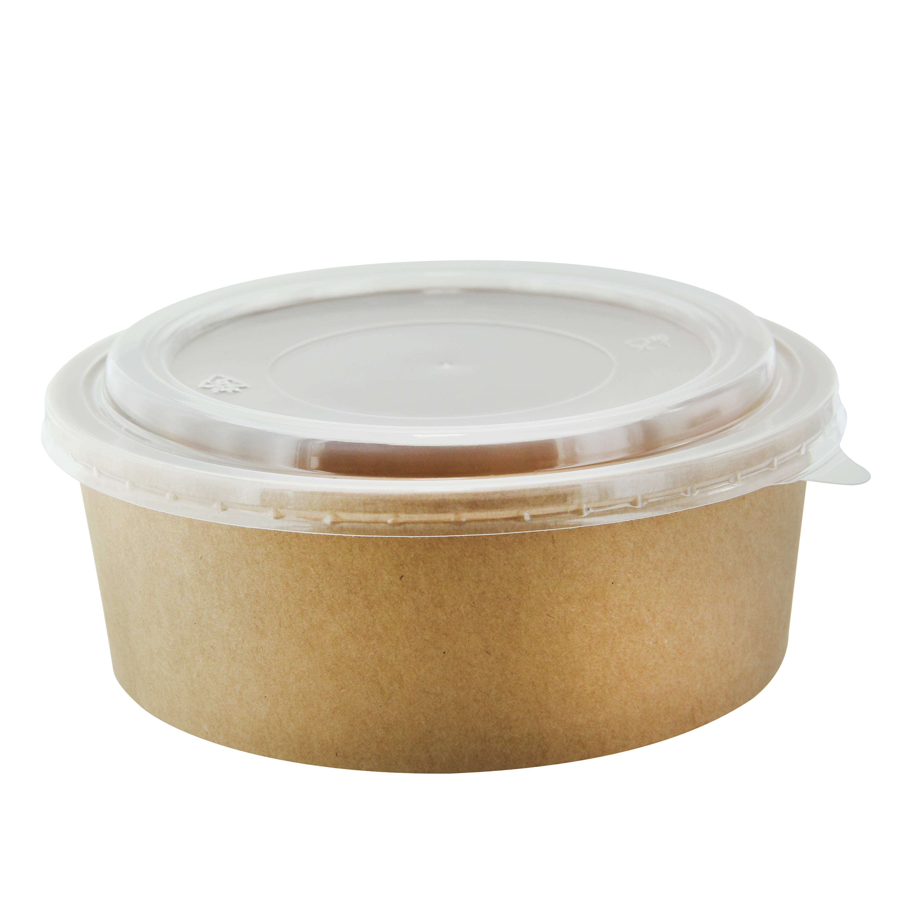 PacknWood 210PCP1100K Round Kraft Salad Bucket with PP Lid Included