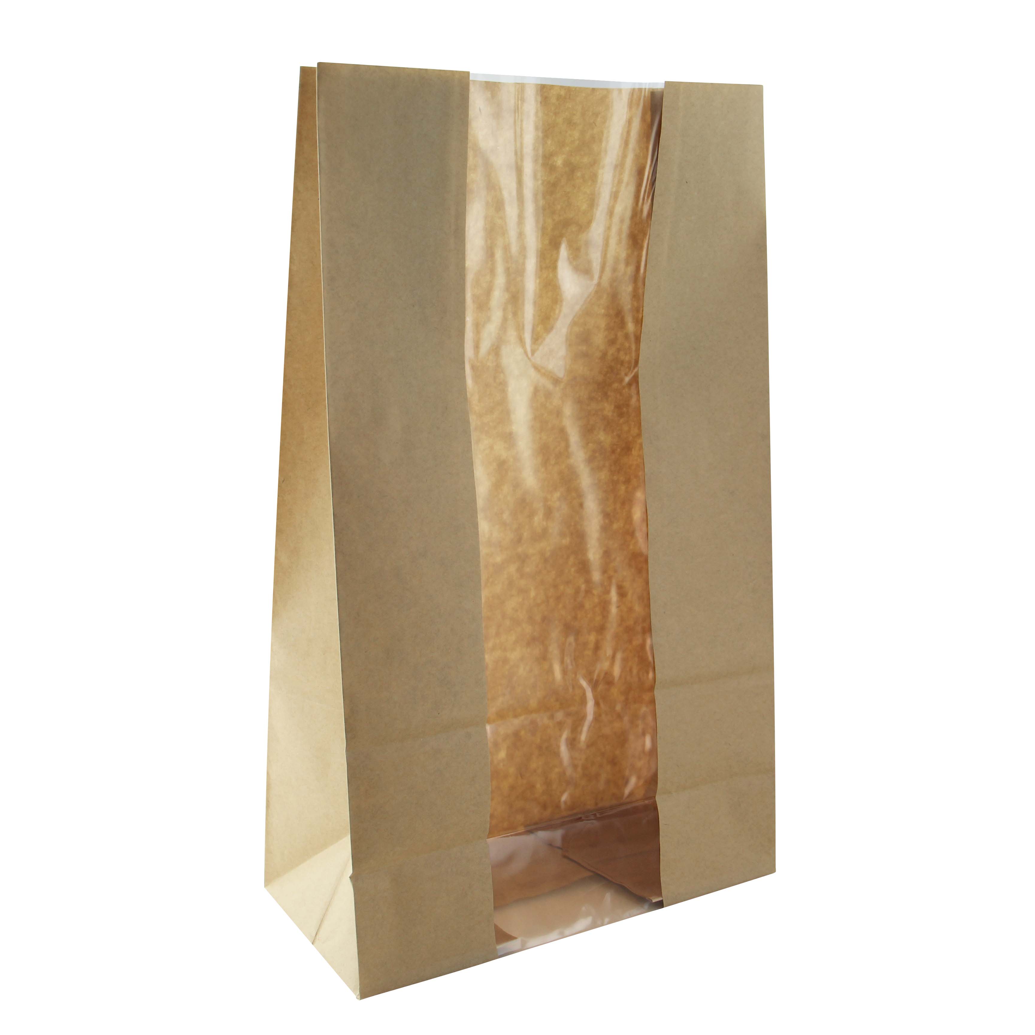 PacknWood 210SOS22BRF Long Brown SOS Bag with Window
