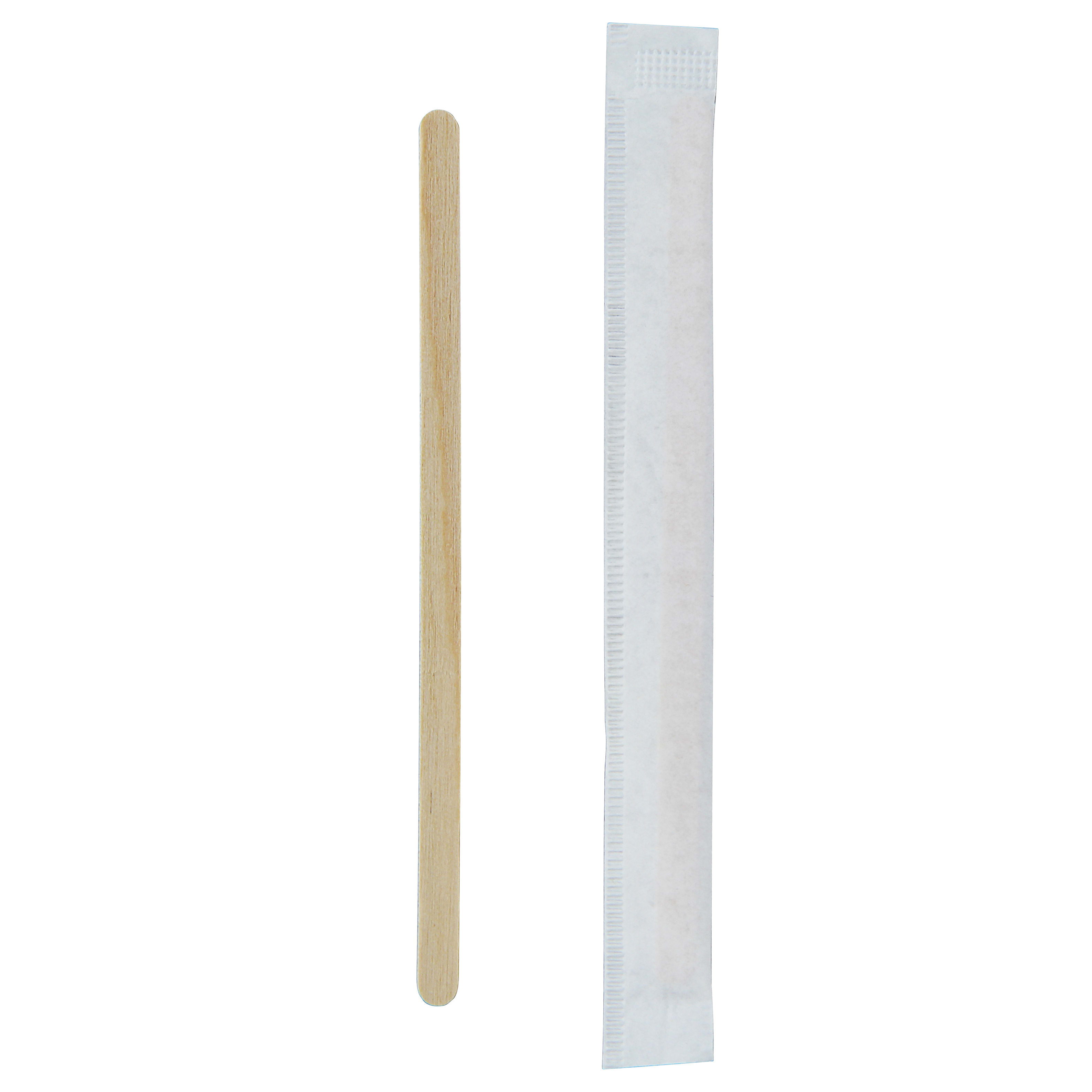 PacknWood 210SPATB11E Individually Wrapped Wooden Coffee Stirrers