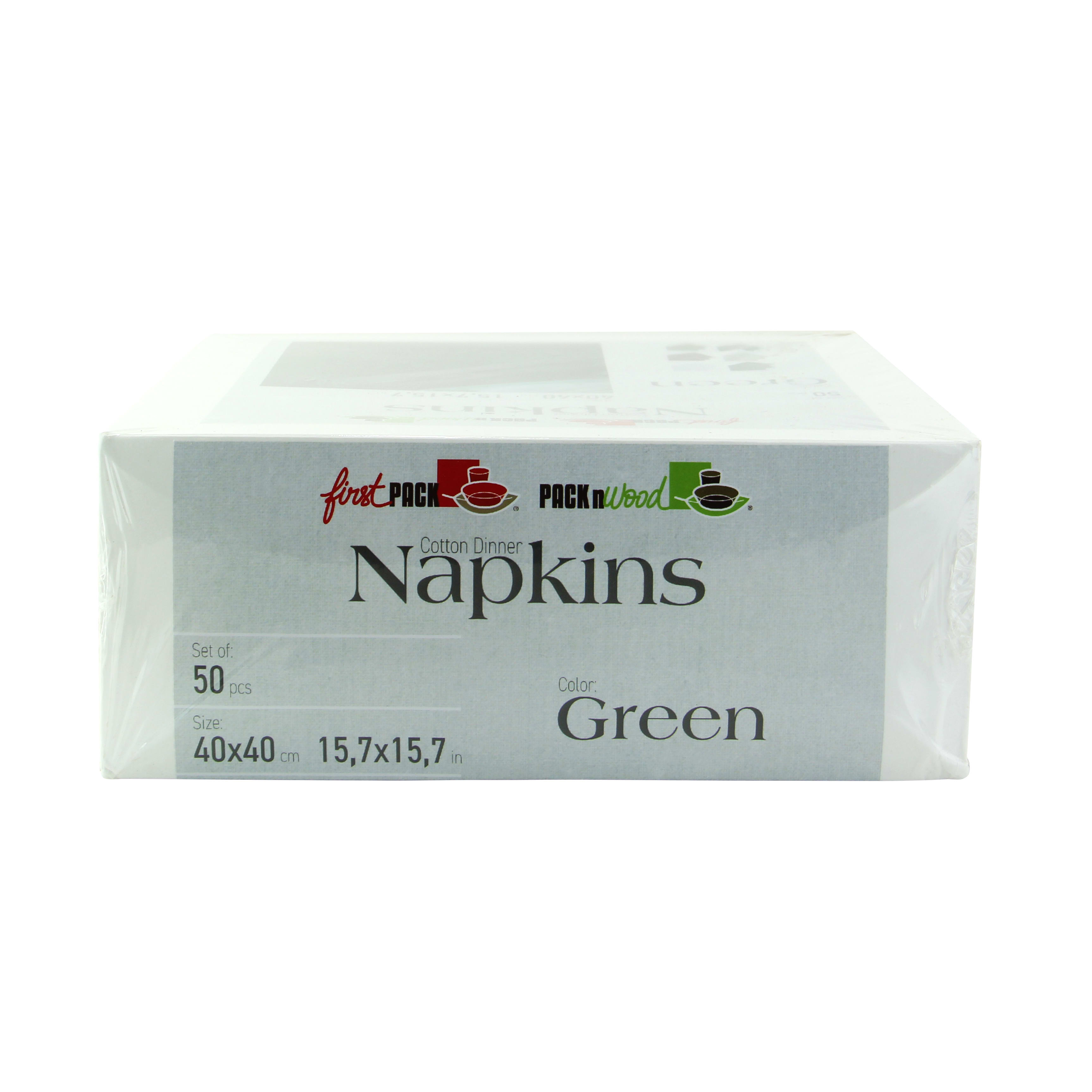 PacknWood 210SVCC40GN Luxury Olive Green Cotton Table Napkin