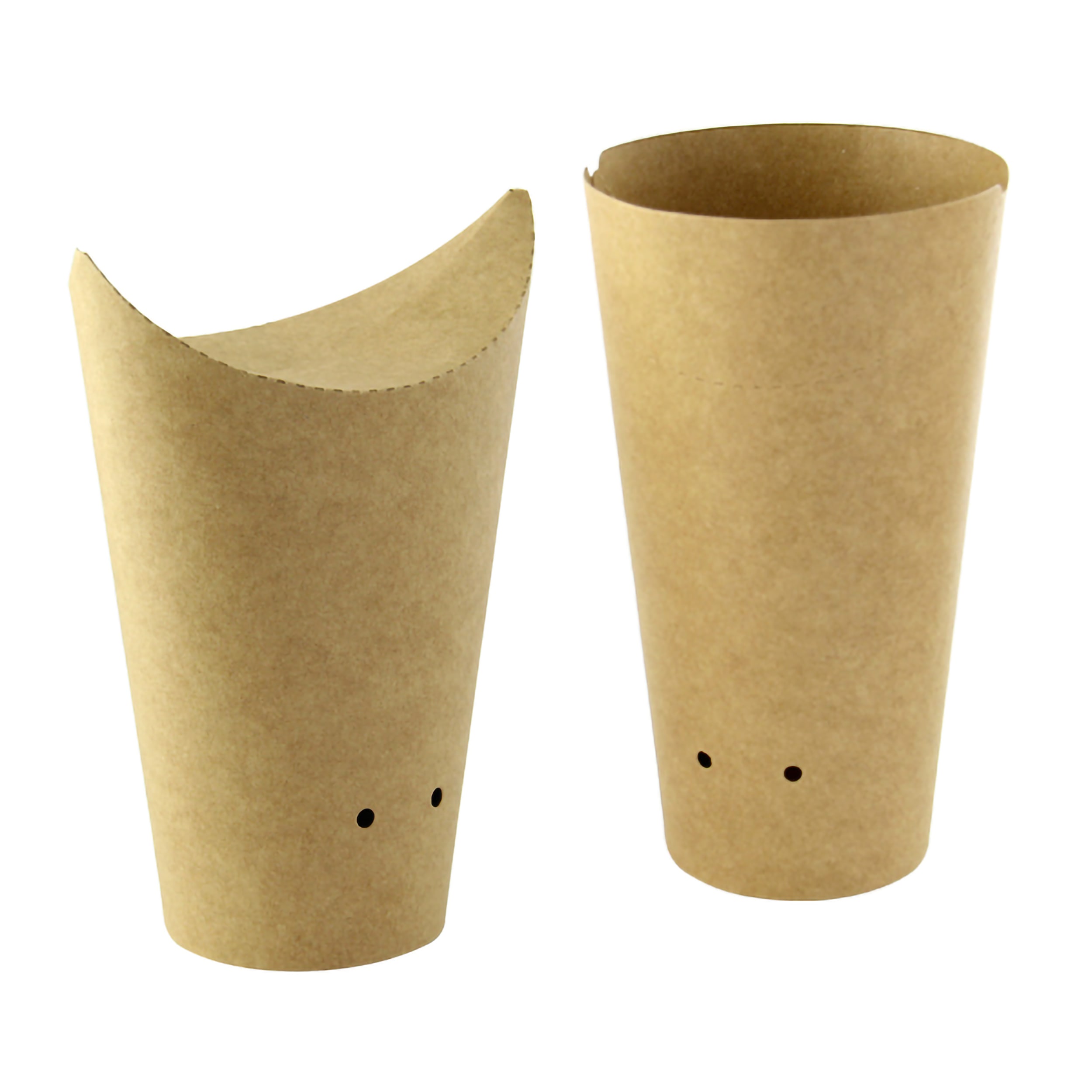 PacknWood 210TPASK16K HAPPY FRIES Closable Perforated Kraft Snack Cup