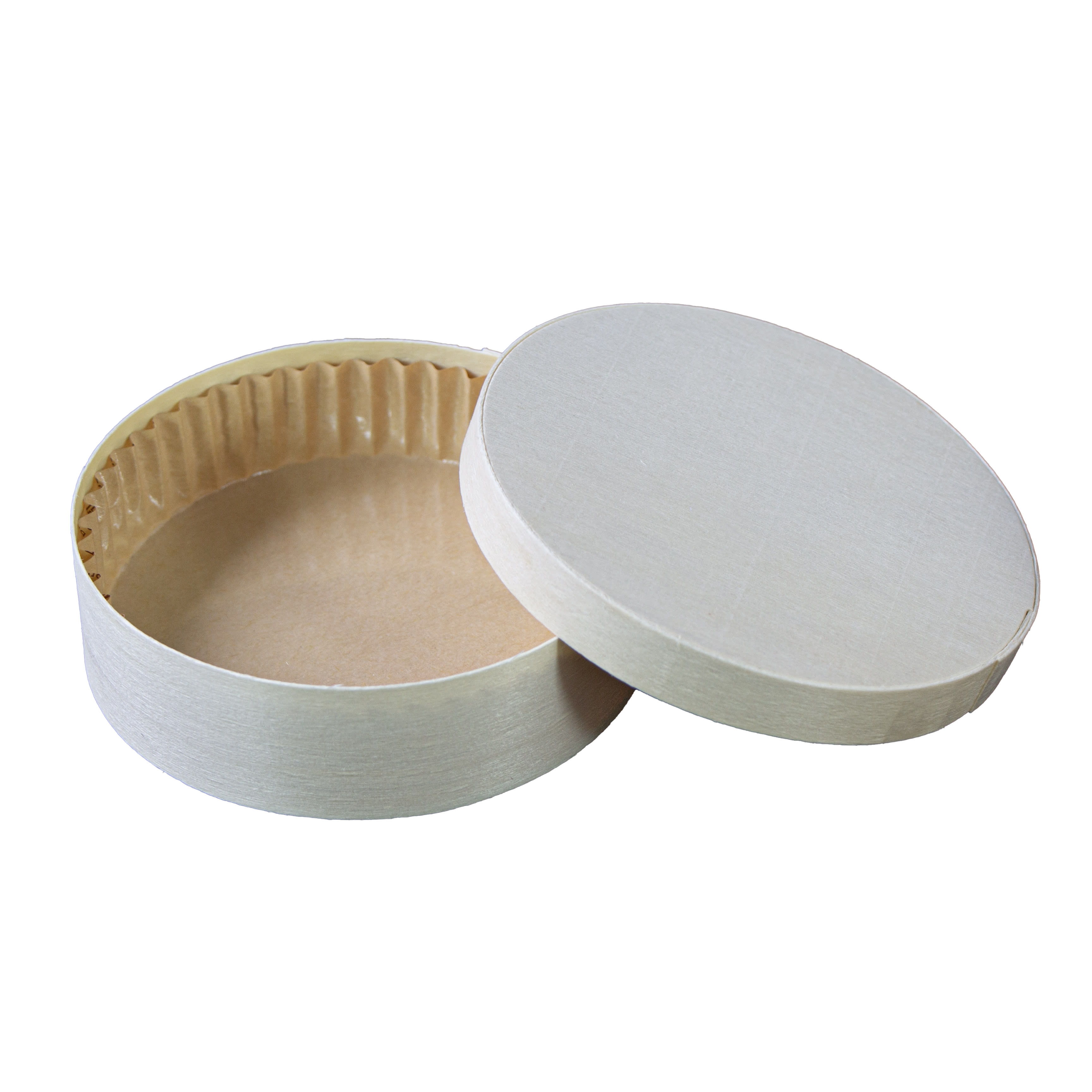 PacknWood 210WBOX350 Round Wooden Box With Greaseproof Paper For Oven Baking