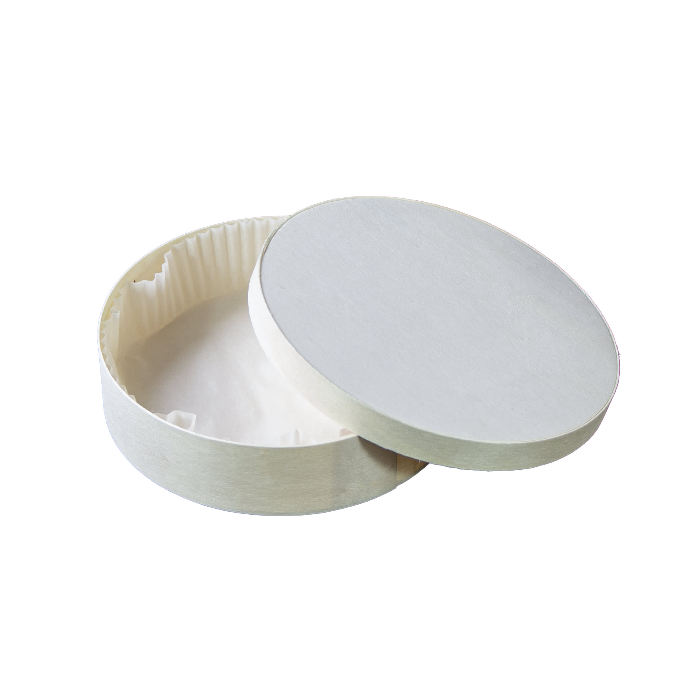 PacknWood 210WBOX600 Round Wooden Box With Greaseproof Paper For Oven Baking