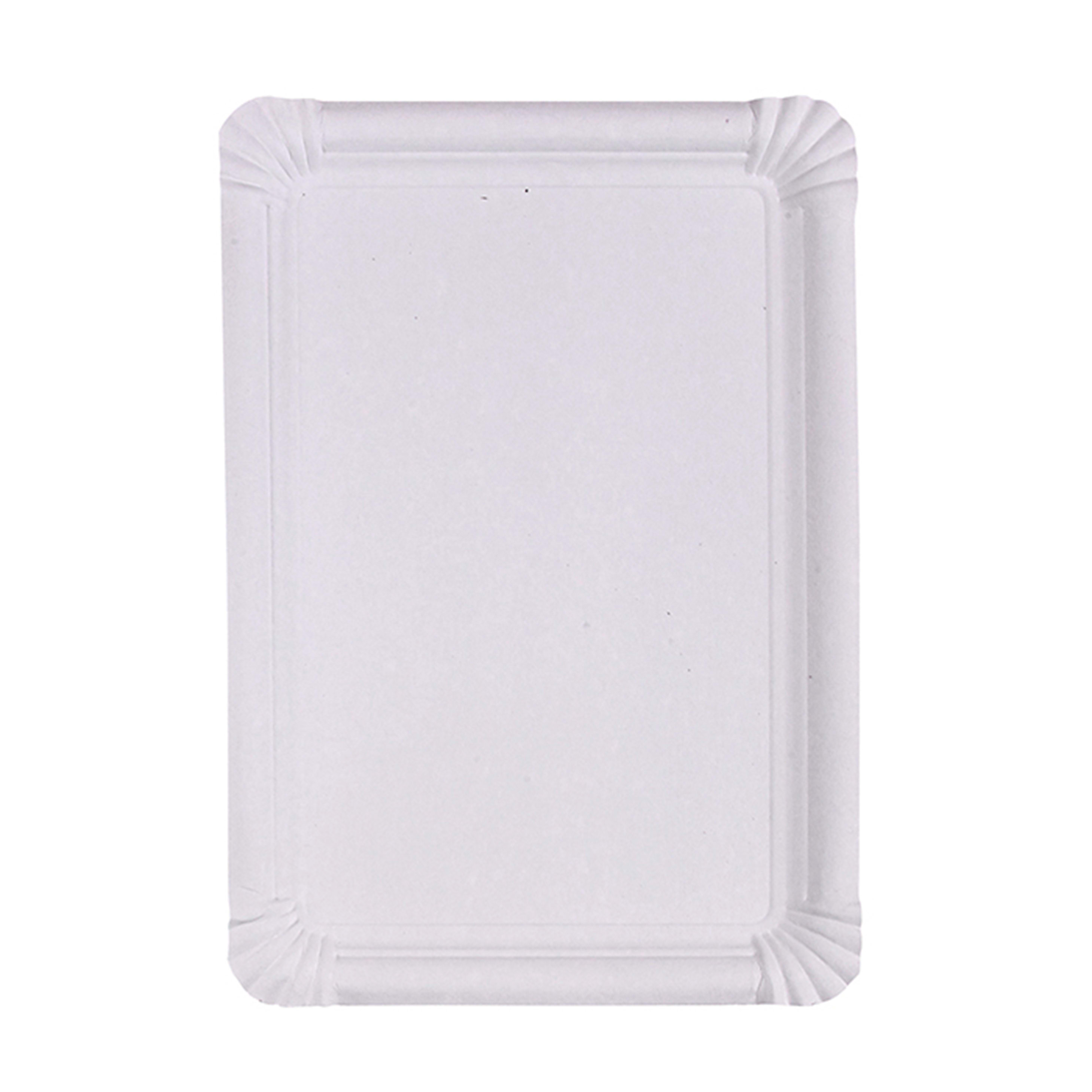PacknWood 8NPA2333 White rectangular cardboard plate