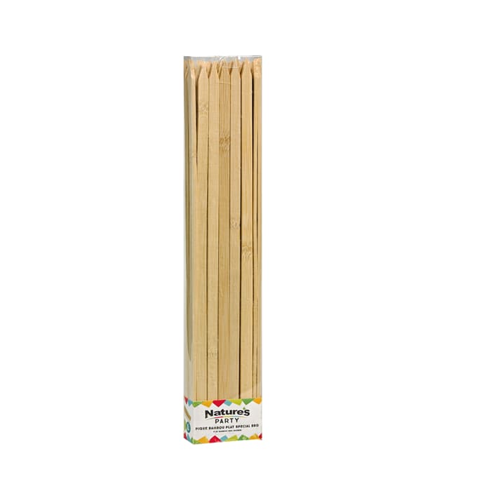 PacknWood 8NPBBFL25 Flat bamboo BBQ skewer