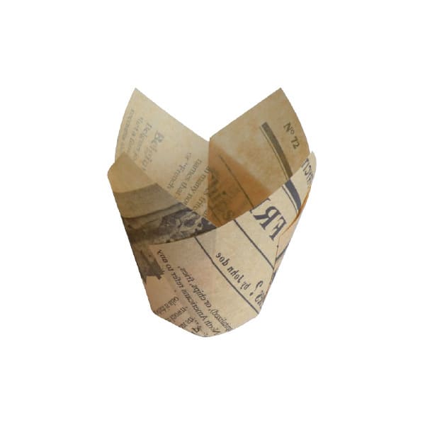 PacknWood 8NPCPST3J Tulip Newspaper Baking Cup