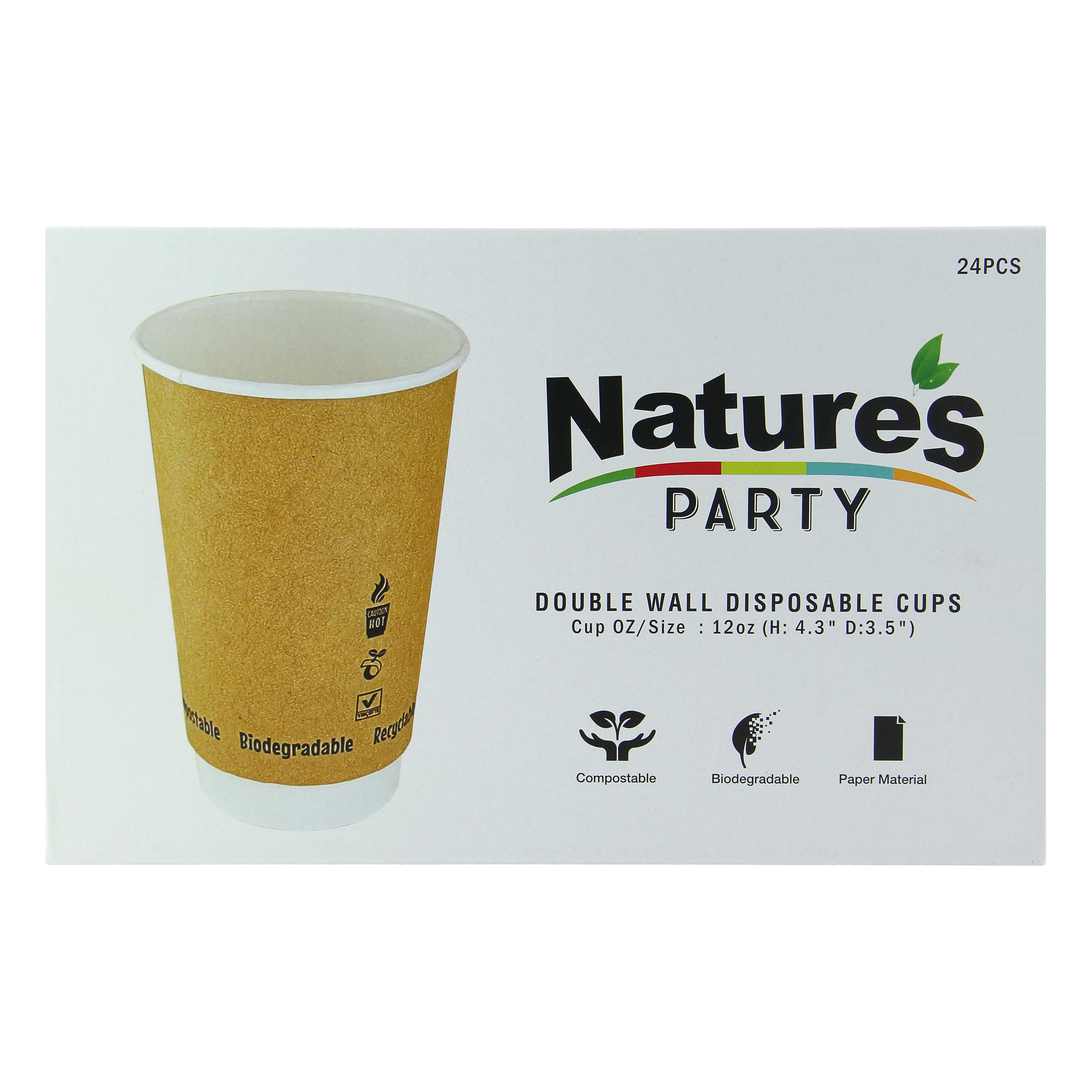 PacknWood 8NPGCDWB12KR Double Wall Kraft Compostable Paper Cup.